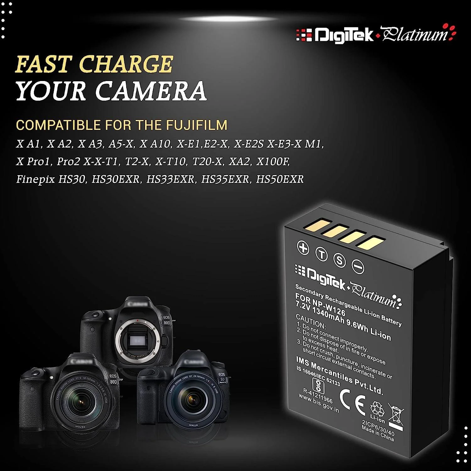 Digitek (NP FW126)1340mAh Platinum Battery pack for NP FW126 - Image 3