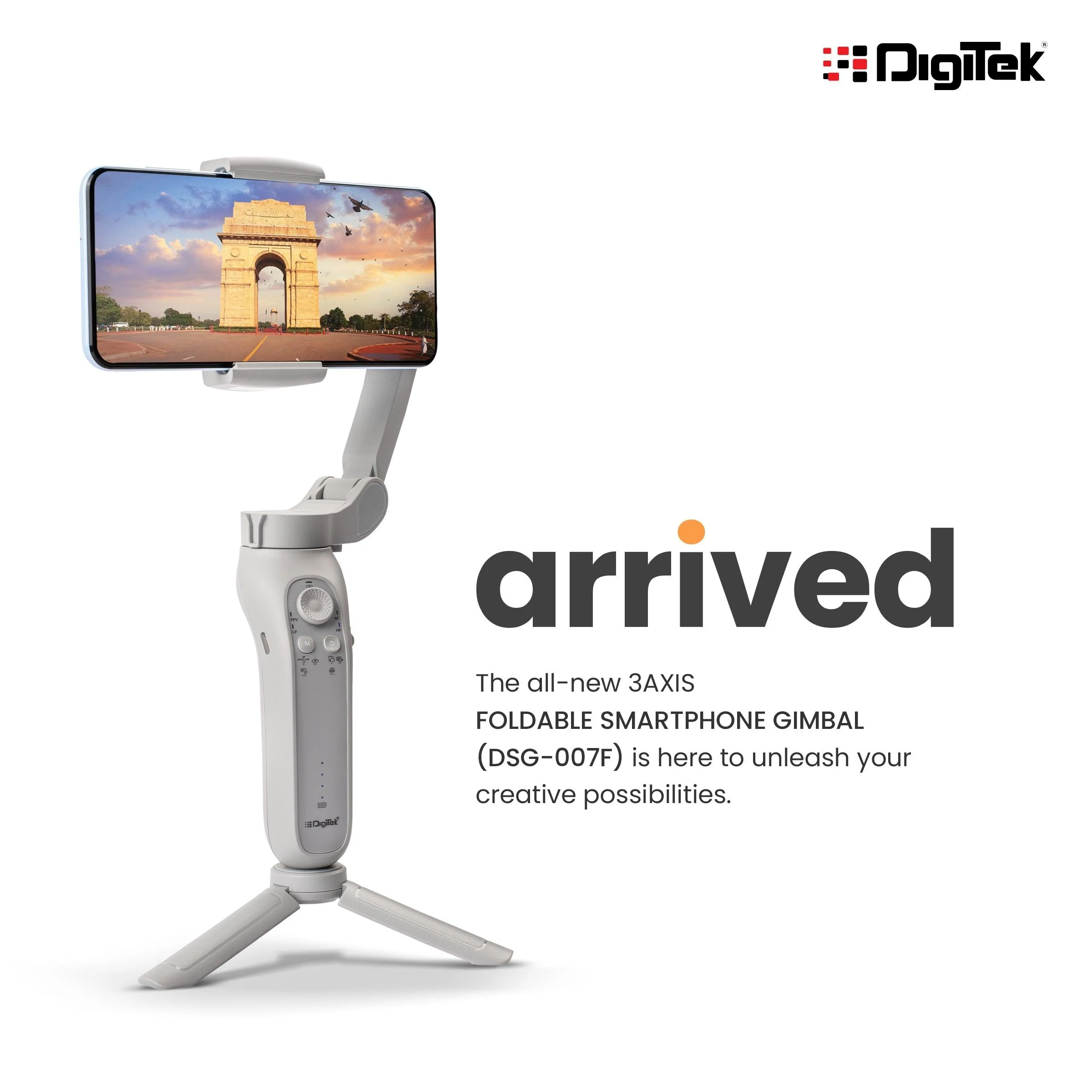 Digitek (DSG 007F) 3 Axis Handheld Steady Gimbal PTZ Camera Mount for All Smart Phones with Face & Object Tracking Motion, Various Time Lapse Features - Image 4