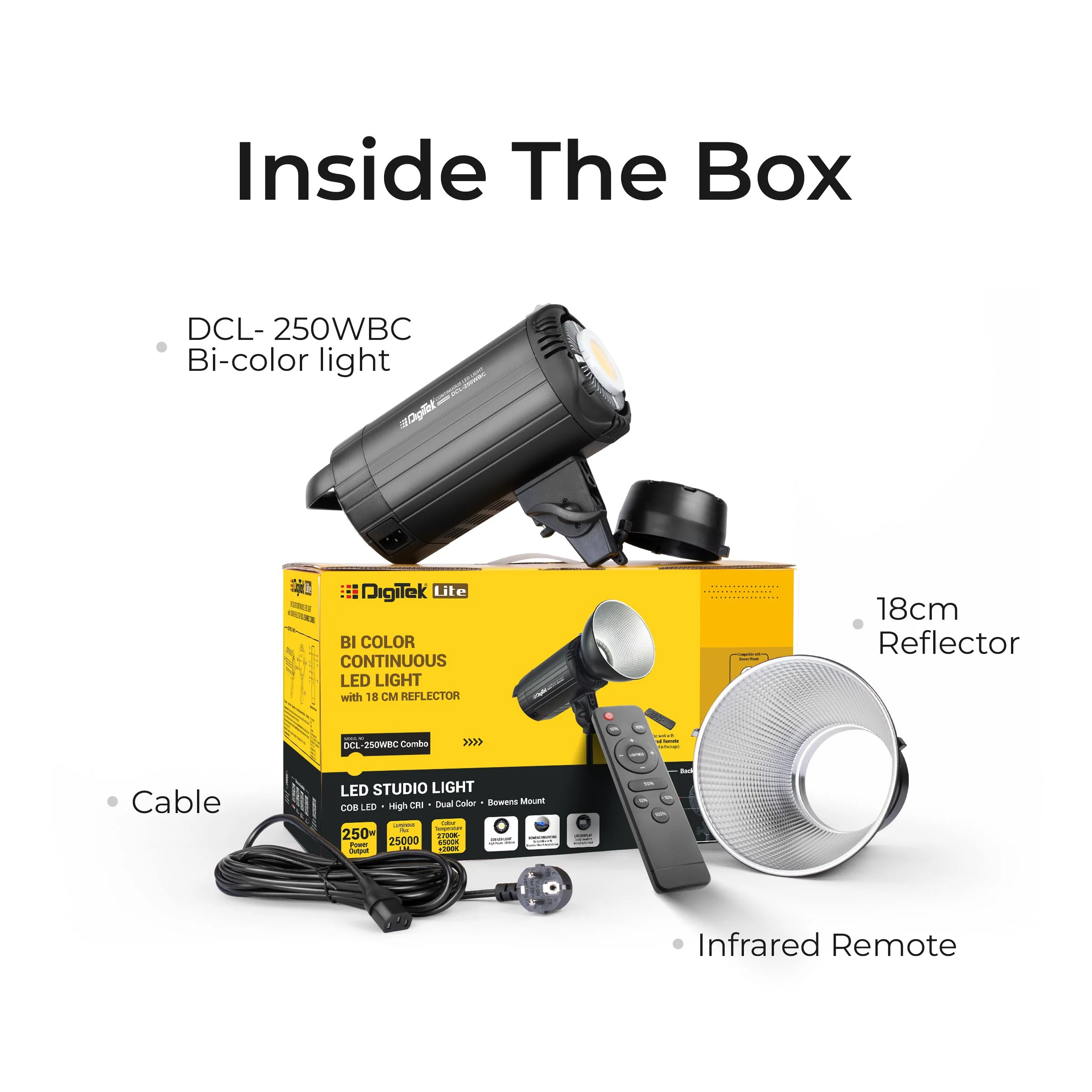 Digitek Lite (DCL-250 WBC) Combo BI Color Continuous LED  Light Suitable for All Kinds of Small Production Photography / Power Saving & Environment Protection - Image 10