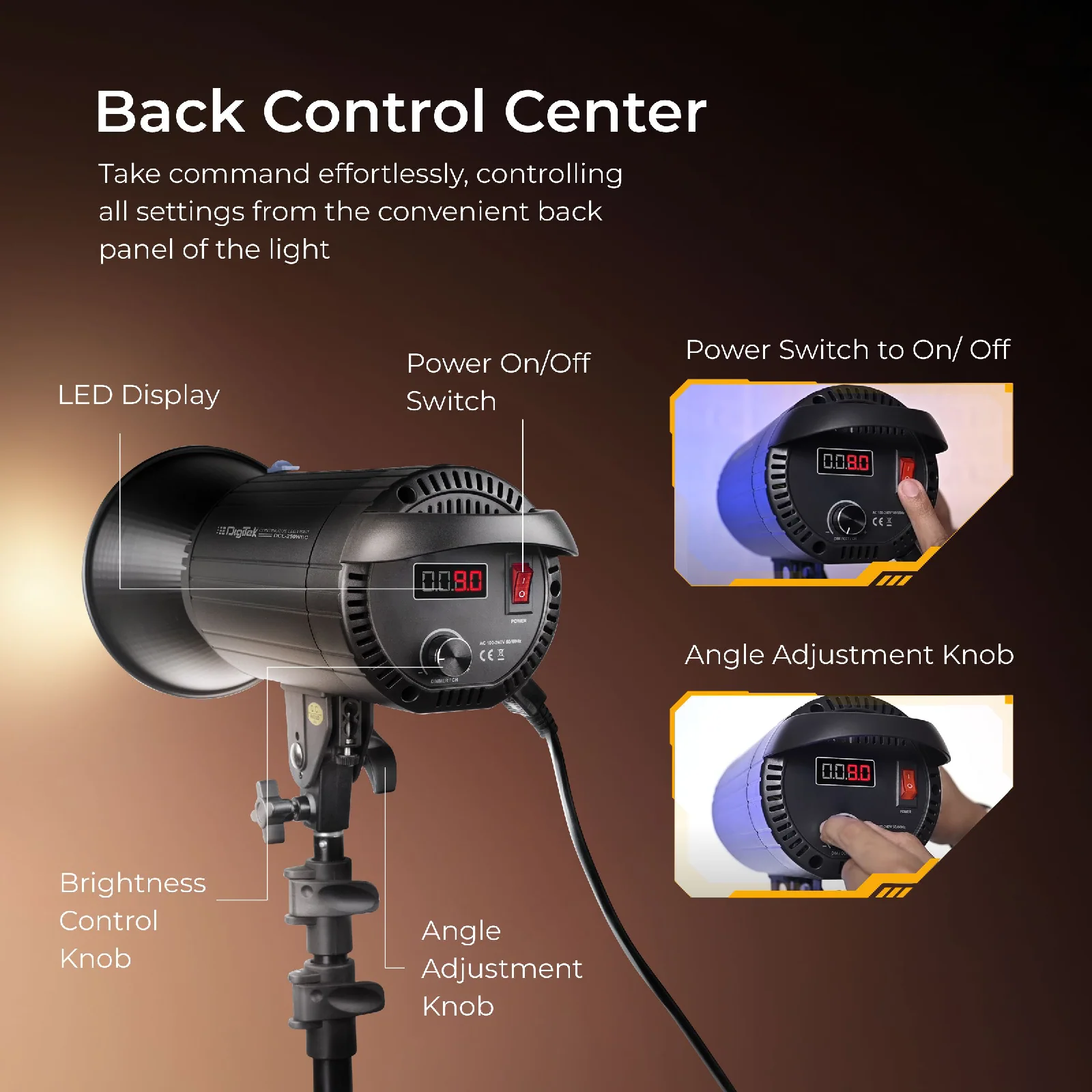 Digitek Lite (DCL-250 WBC) Combo BI Color Continuous LED  Light Suitable for All Kinds of Small Production Photography / Power Saving & Environment Protection - Image 5