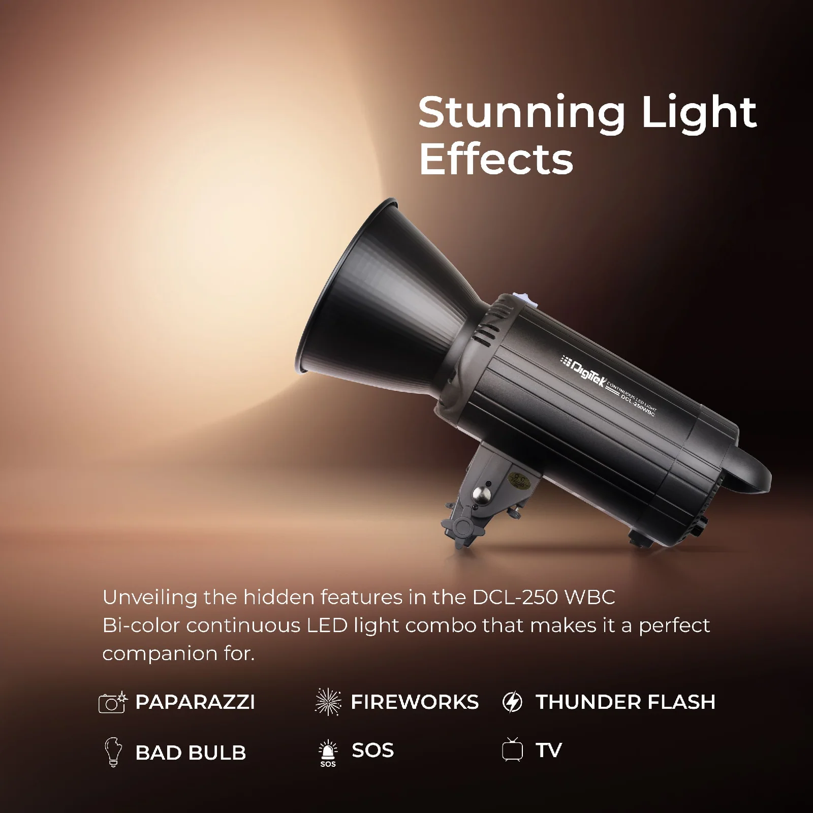 Digitek Lite (DCL-250 WBC) Combo BI Color Continuous LED  Light Suitable for All Kinds of Small Production Photography / Power Saving & Environment Protection - Image 8