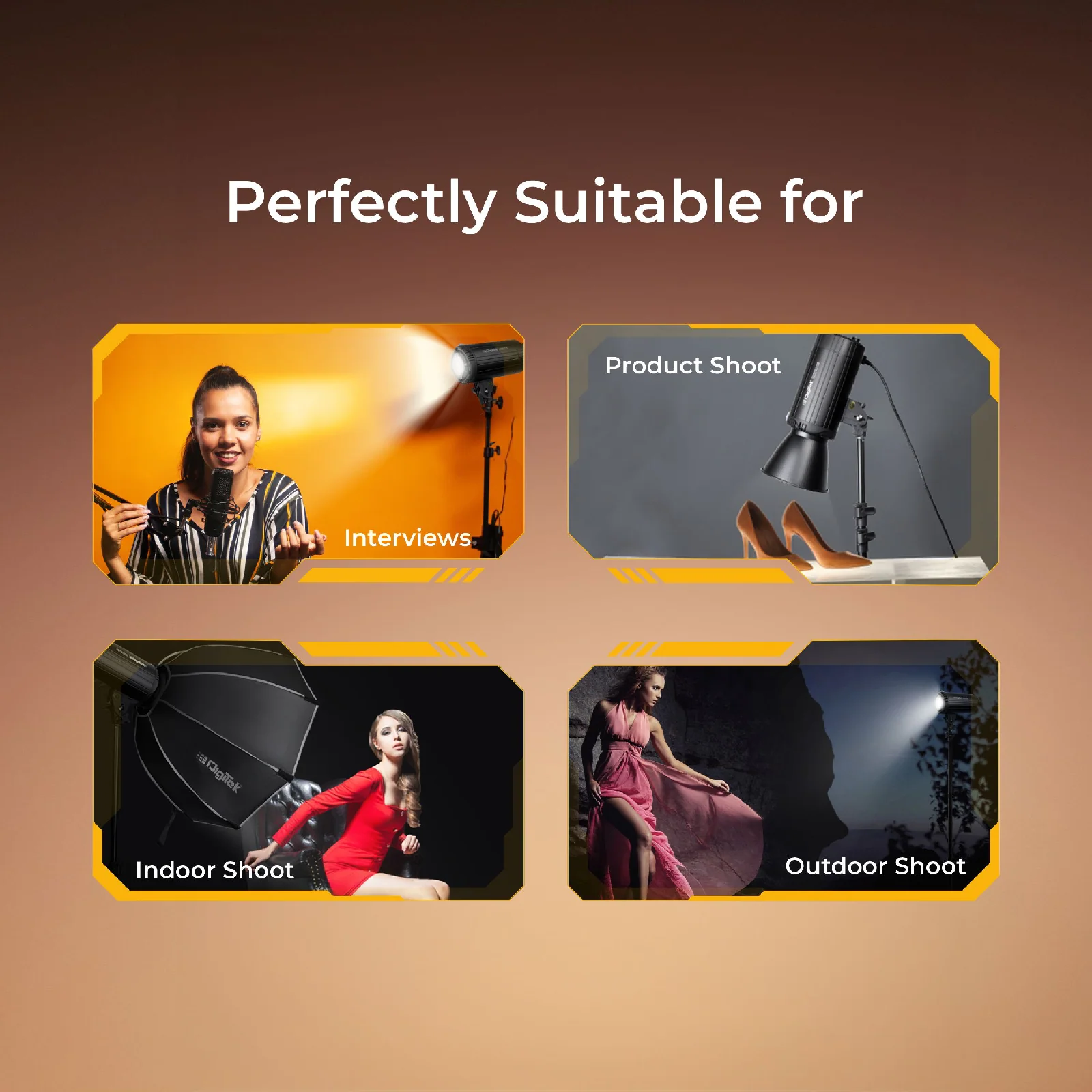 Digitek Lite (DCL-250 WBC) Combo BI Color Continuous LED  Light Suitable for All Kinds of Small Production Photography / Power Saving & Environment Protection - Image 9