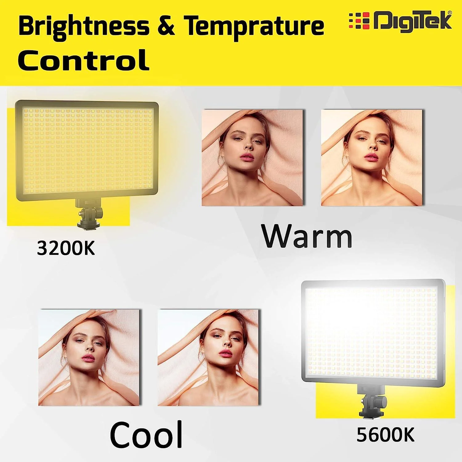 Digitek Bi-color LED D520WB Video Light & NP-750 Li-ion Battery with Micro USB Charging (LED D520WB COMBO) - Image 3