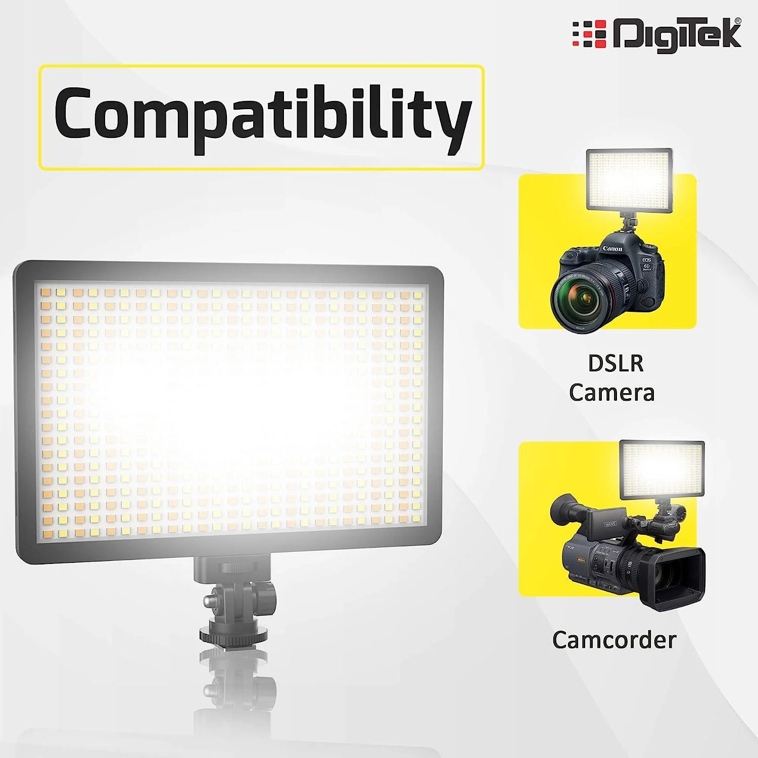 Digitek Bi-color LED D520WB Video Light & NP-750 Li-ion Battery with Micro USB Charging (LED D520WB COMBO) - Image 6