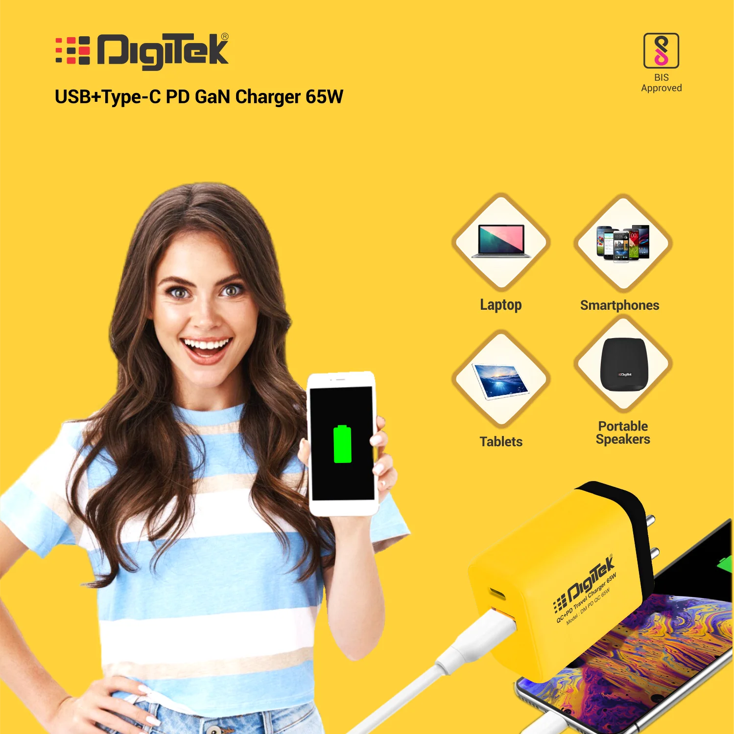 Digitek Charger USB Travel QC 3.0 PD65W DM PD QC 65W - Image 3