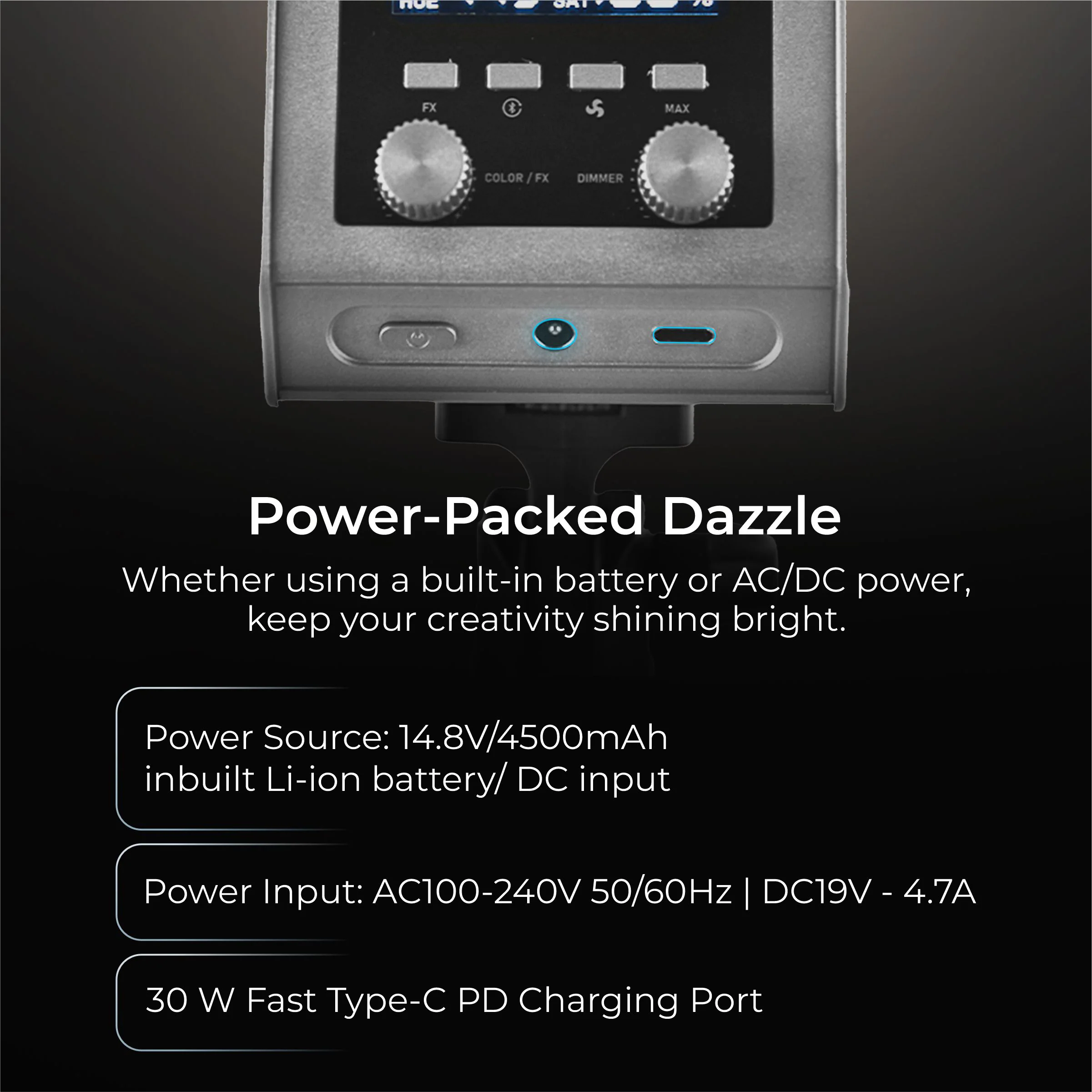 DIGITEK® (DCL-100 WBC) 100W Bi-Color Continuous LED Light with Mini Bowen Mount & Reflector, 2700K-6500K+200 Color Temp, 20FX Modes, 97+ CRI, 0-100% Brightness, APP Control, Lighting for Videography - Image 5