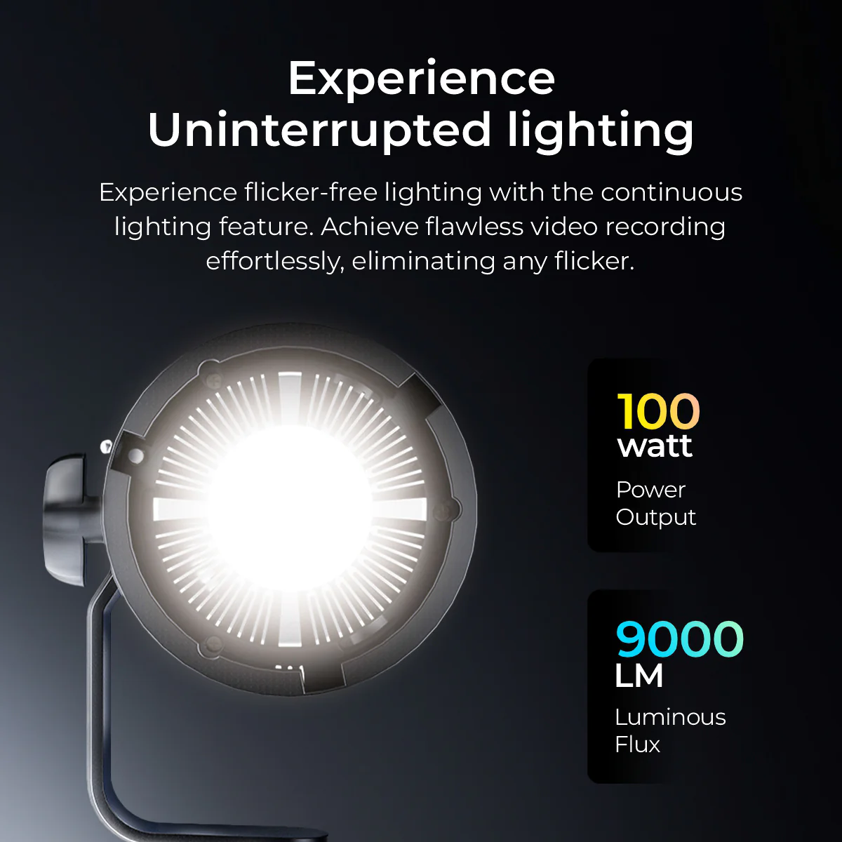 Digitek DCL-100WBC DC Combo Bi Color Continuous AC/DC LED Light DCL-lOOWBC DC Combo with 18 CM Reflector - Image 4