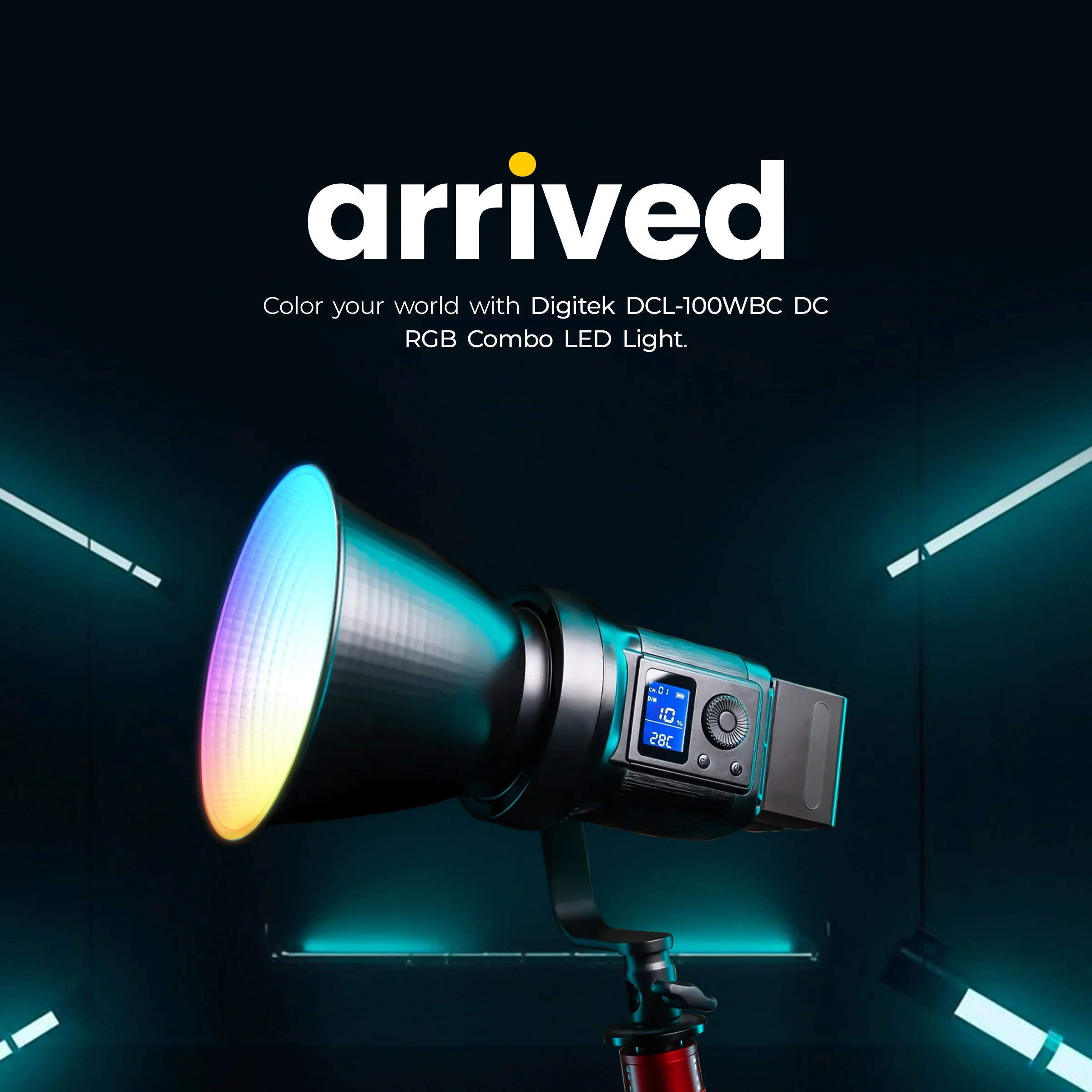 Digitek (DCL-100WBC DC RGB Combo) Light with 18 CM Reflector with AC/DC Support, a Unique Modern Meticulous design for Photographers aesthetic idea. Suitable for all kinds of Professional Photography - Image 5