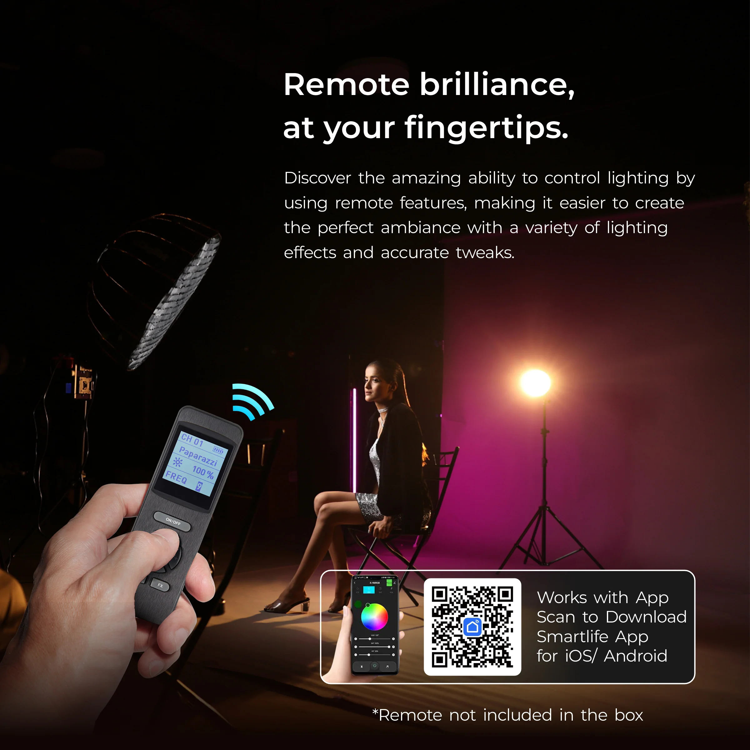 Digitek (DCL-100WBC DC RGB Combo) Light with 18 CM Reflector with AC/DC Support, a Unique Modern Meticulous design for Photographers aesthetic idea. Suitable for all kinds of Professional Photography - Image 7