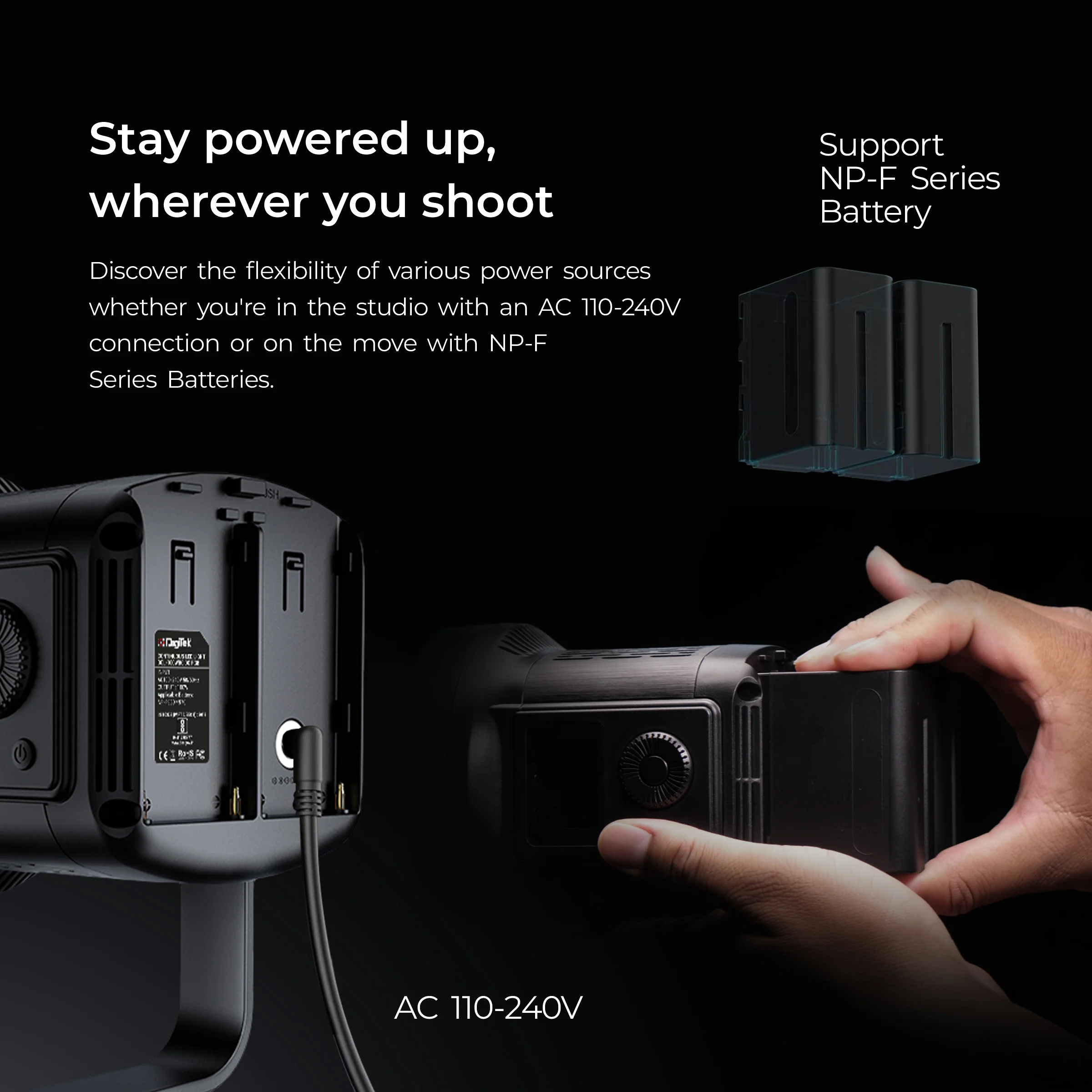 Digitek (DCL-100WBC DC RGB Combo) Light with 18 CM Reflector with AC/DC Support, a Unique Modern Meticulous design for Photographers aesthetic idea. Suitable for all kinds of Professional Photography - Image 9