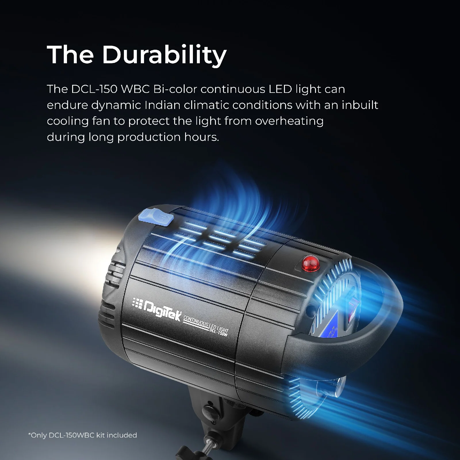 DIGITEK Lite (DCL-150WBC Combo) 150W Bi Color Continuous LED Light with 18CM Reflector & Infrared Remote, AC Power - 3000K-6500K Color Temperature Control, 95 CRI, 13500 Lumen, Ideal for Shooting - Image 6