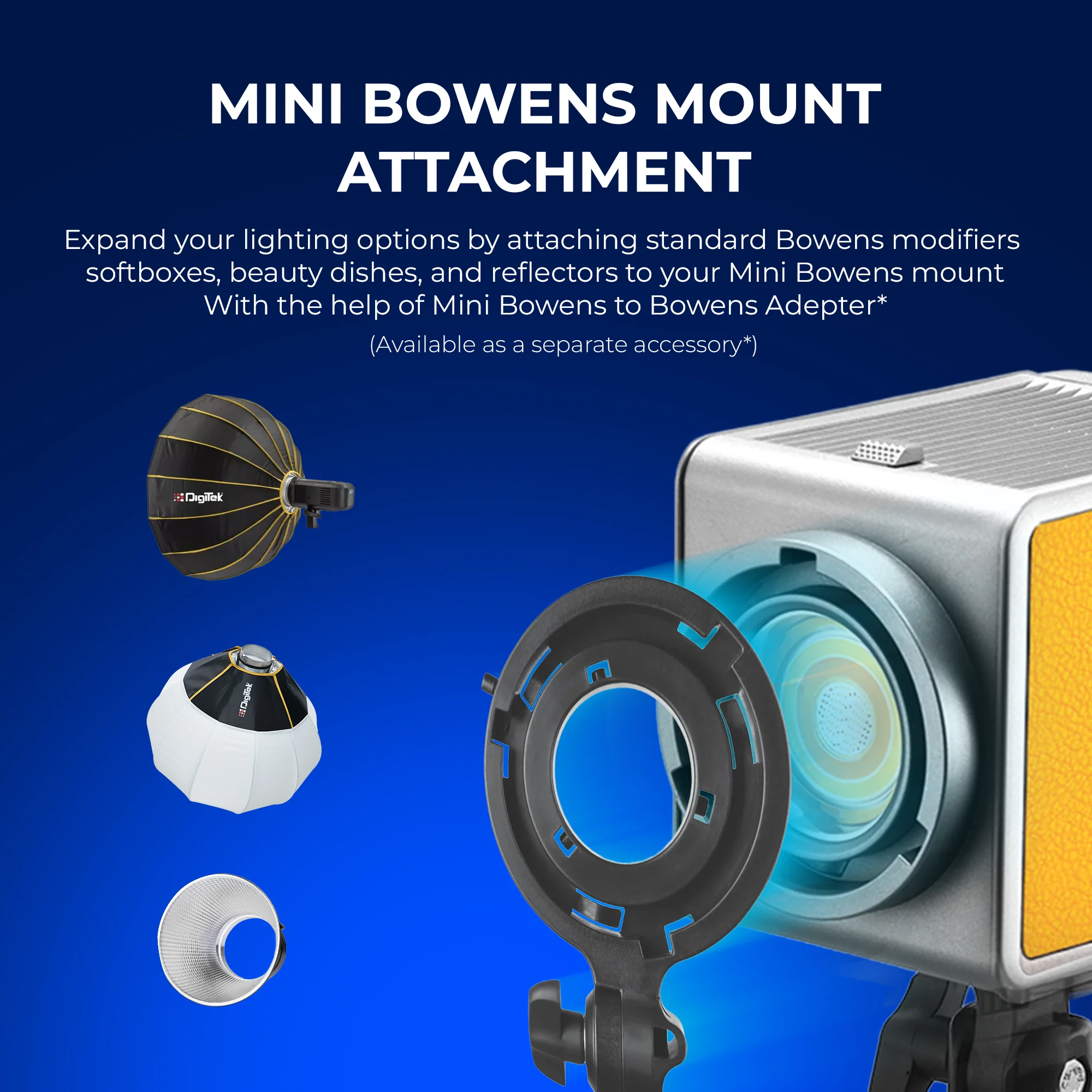 Digitek (DCL 200 WBC) 200W Bi-Color COB Continuous LED Video Light, Mini Bowens Mount with Reflector, 2700K–6500K ±200, 18000LM, CRI 97+, 12 FX Modes, App & Remote Control, For Studio, Photography & Videography - Image 6
