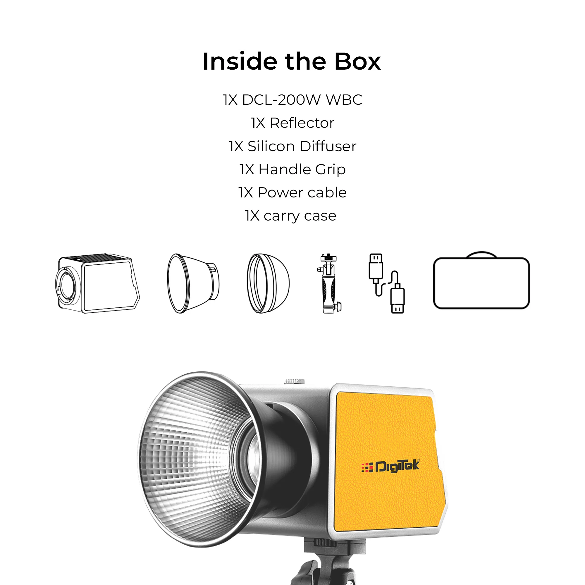Digitek (DCL 200 WBC) 200W Bi-Color COB Continuous LED Video Light, Mini Bowens Mount with Reflector, 2700K–6500K ±200, 18000LM, CRI 97+, 12 FX Modes, App & Remote Control, For Studio, Photography & Videography - Image 8
