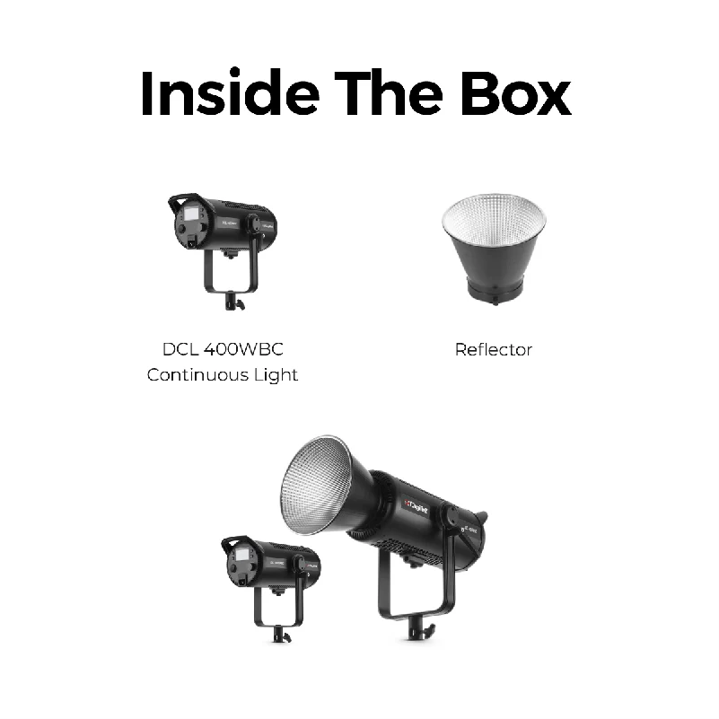 Digitek (DCL-400 WBC Combo) Continuous Light. Built with Solid Aluminium Alloy Frame. The Light has a Bi- Color 2700-6500K + 200 Output and a High CRI Rating - Image 3