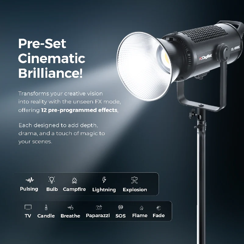 Digitek (DCL-400 WBC Combo) Continuous Light. Built with Solid Aluminium Alloy Frame. The Light has a Bi- Color 2700-6500K + 200 Output and a High CRI Rating - Image 6