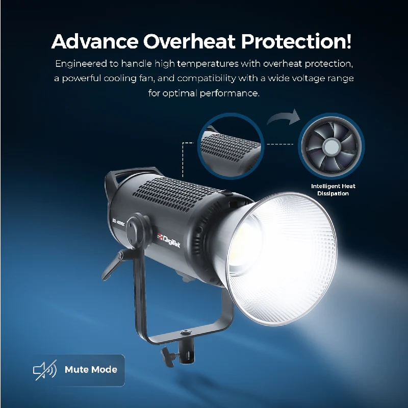 Digitek (DCL-400 WBC Combo) Continuous Light. Built with Solid Aluminium Alloy Frame. The Light has a Bi- Color 2700-6500K + 200 Output and a High CRI Rating - Image 8