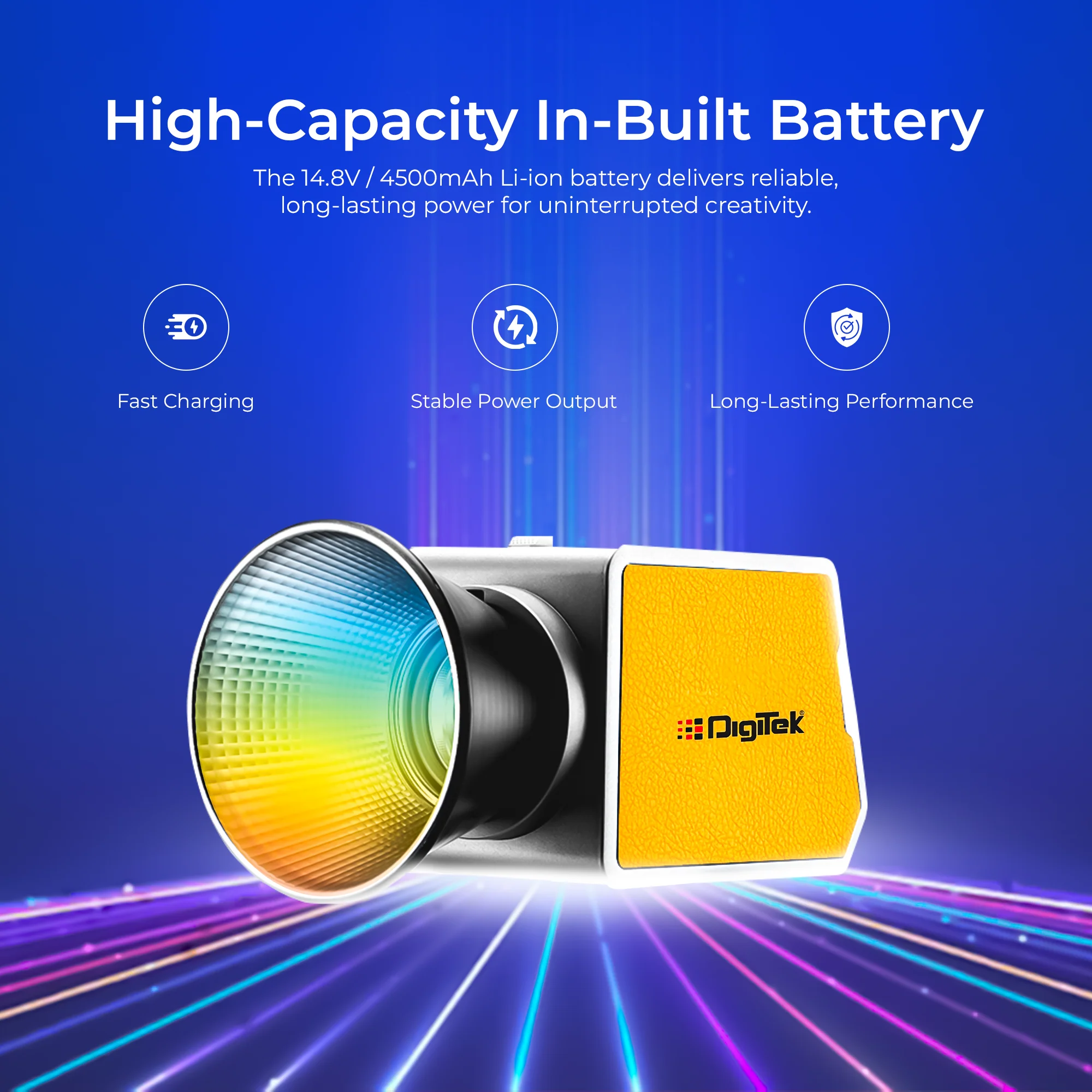 Digitek (DCL-60W RGB) 60W Palm RGB Continuous LED Light with Reflector & Mini Bowen Mount Unique Modern Meticulous Design to Cater to The Photographers Aesthetic idea for Professional Photography - Image 4