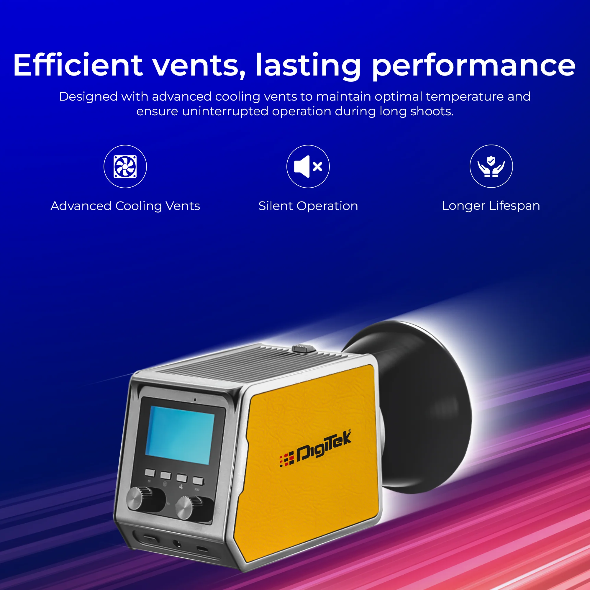Digitek (DCL-60W RGB) 60W Palm RGB Continuous LED Light with Reflector & Mini Bowen Mount Unique Modern Meticulous Design to Cater to The Photographers Aesthetic idea for Professional Photography - Image 5