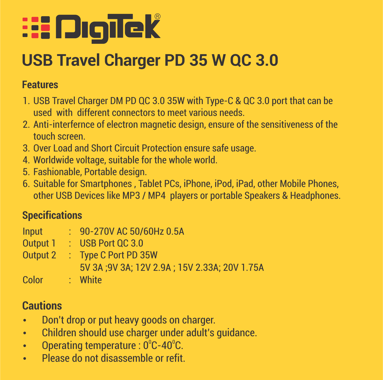 Digitek (DMPD QC 35W) USB Travel Charger QC 3.0 PD 35W, up to 4X Faster Than a Normal USB Charger - Image 4