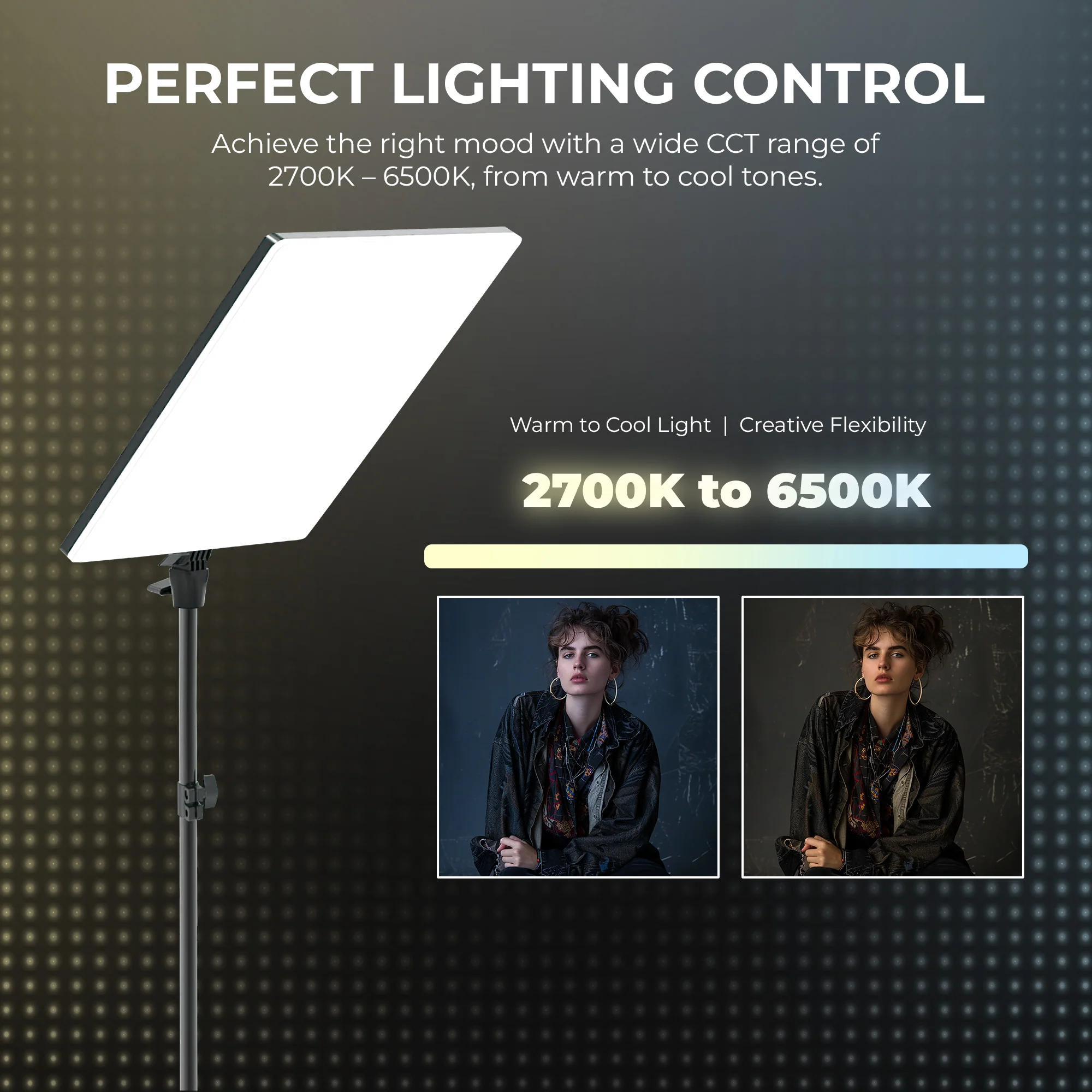 Digitek (DPL 19) Ultra Slim Bi-Color 80W LED Panel Light, 2700K-6500K, 480 LEDs, 180° Rotation, Dimmable, Remote Control, ABS Body for Studio & Content Creation - Image 4