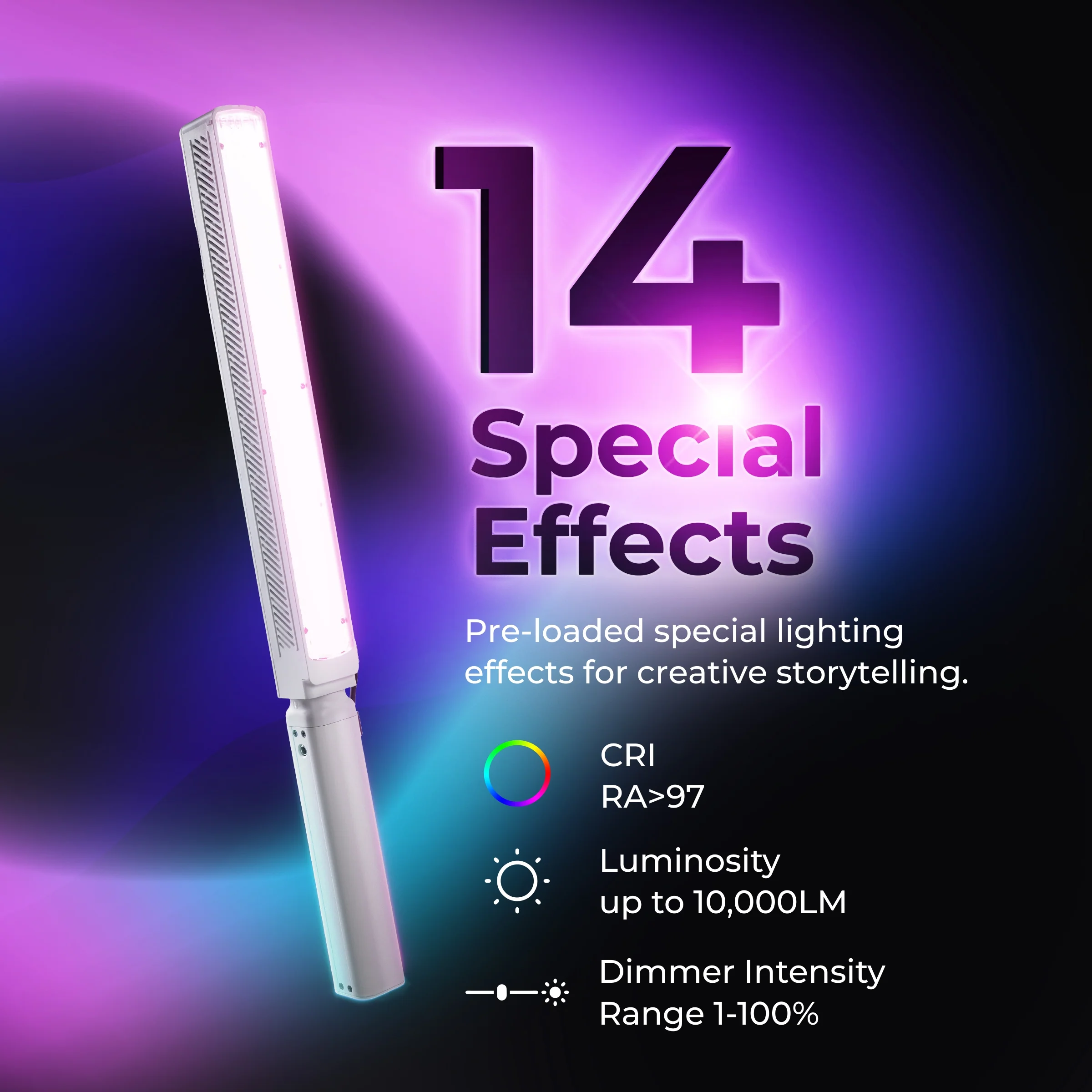 Digitek (DSL-1000 RGB) Stick Light Portable Handheld RGB LED Light Wand 100W DSL-1000 RGB - Image 10