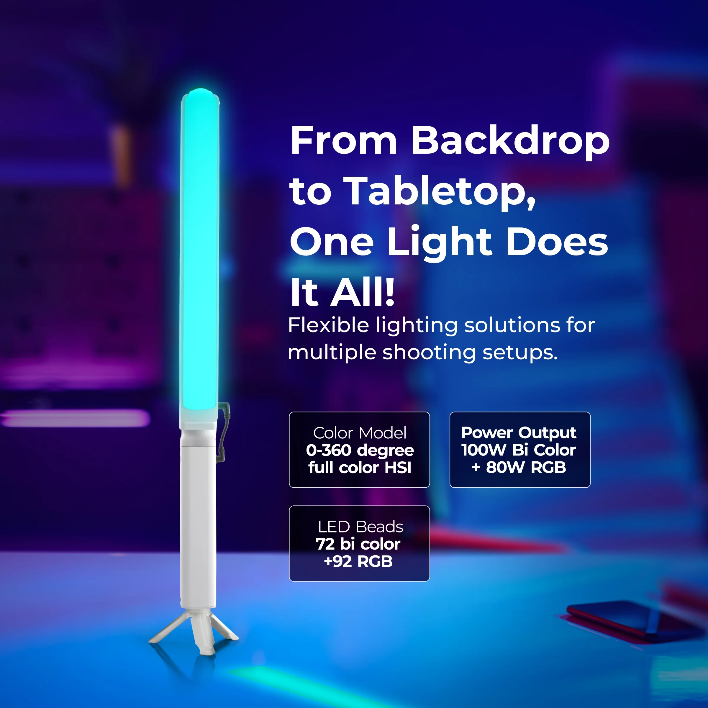 Digitek (DSL-1000 RGB) Stick Light Portable Handheld RGB LED Light Wand 100W DSL-1000 RGB - Image 7