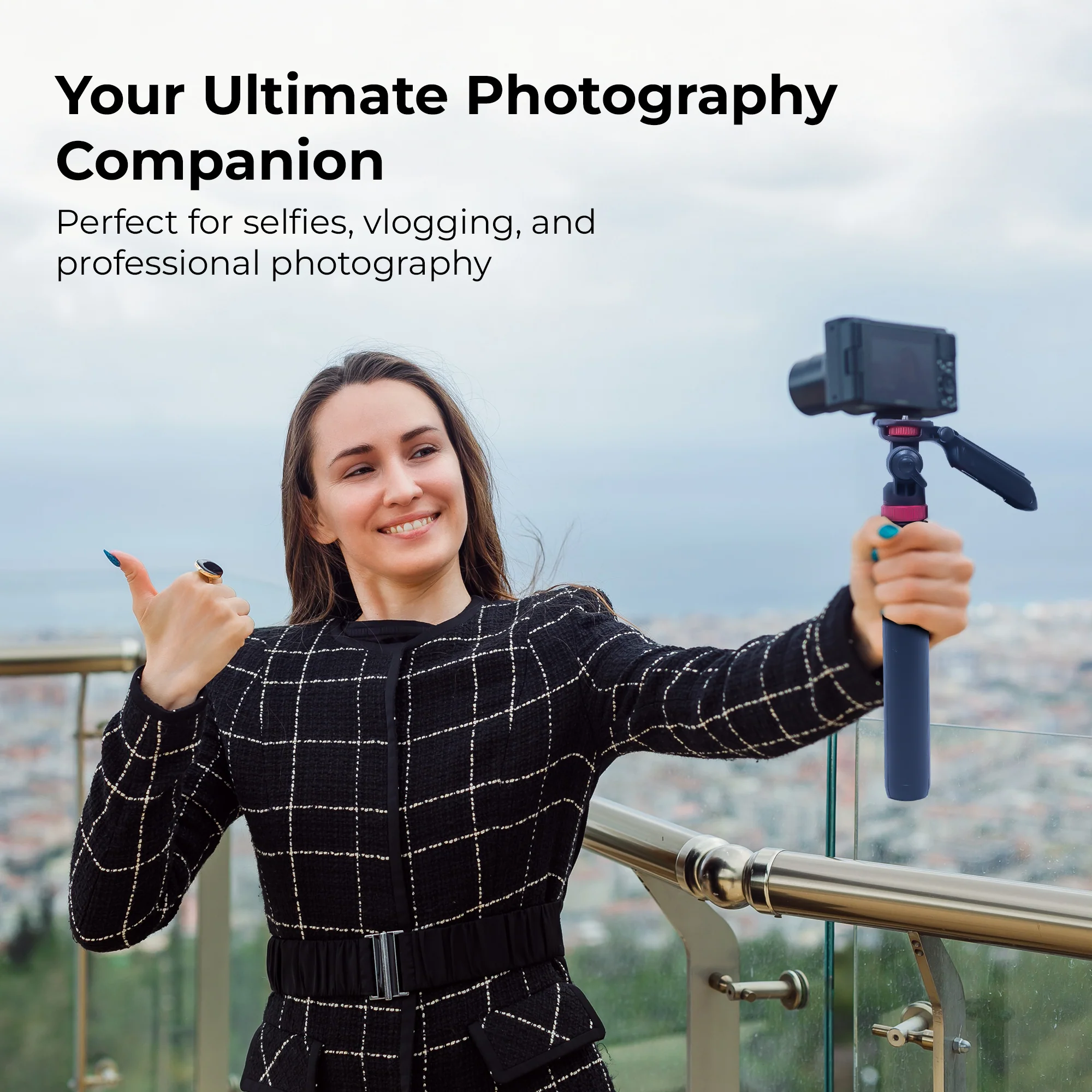 Digitek (DTR 565 SS) Tripod Selfie Stick with Wireless Remote, 360° Rotation, 7-Section Aluminum Rod, 1450mm Max Height, 3kg Load, GoPro Adapter – Compatible with Phone & Action Cameras - Image 7