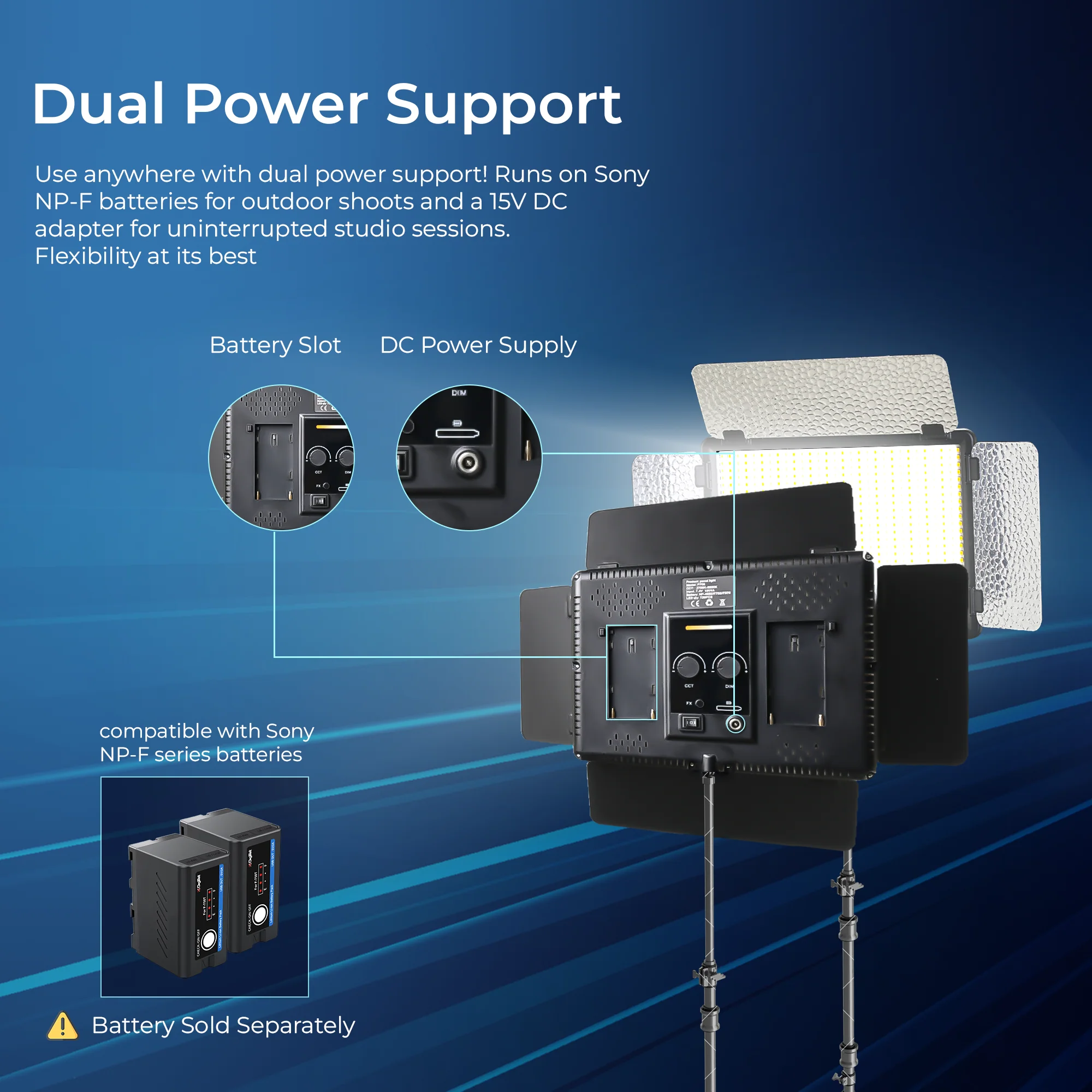 Digitek (LED D1120) Professional Portable Led Video Light Panel, Sleek and Easy to Carry Ideal for Wedding Shoot & Outdoor Shoot & More (Battery Not Included) - Image 3