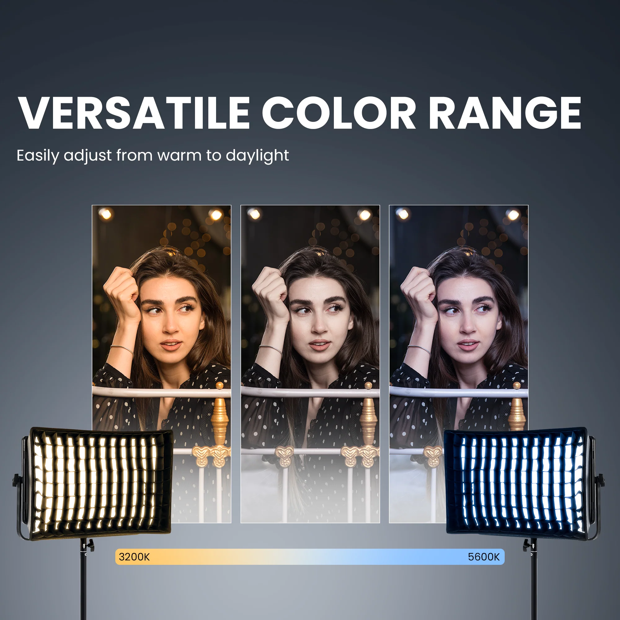 Digitek LED-D1500 Professional Flat Panel LED Video Light with Sotbox & Grid - Image 3