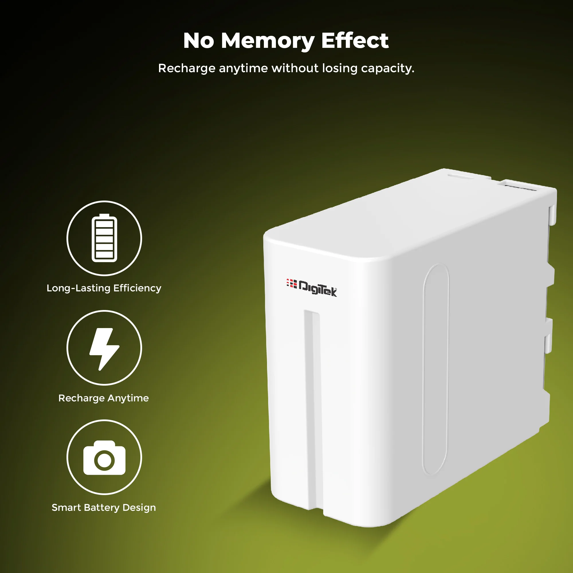 DIGITEK (NP-F980 C Platinum) 7.4v 16000mAh Platinum Extra Power Secondary Rechargeable Li-ion Camera Battery with 5V Type C Charging Port - Image 5