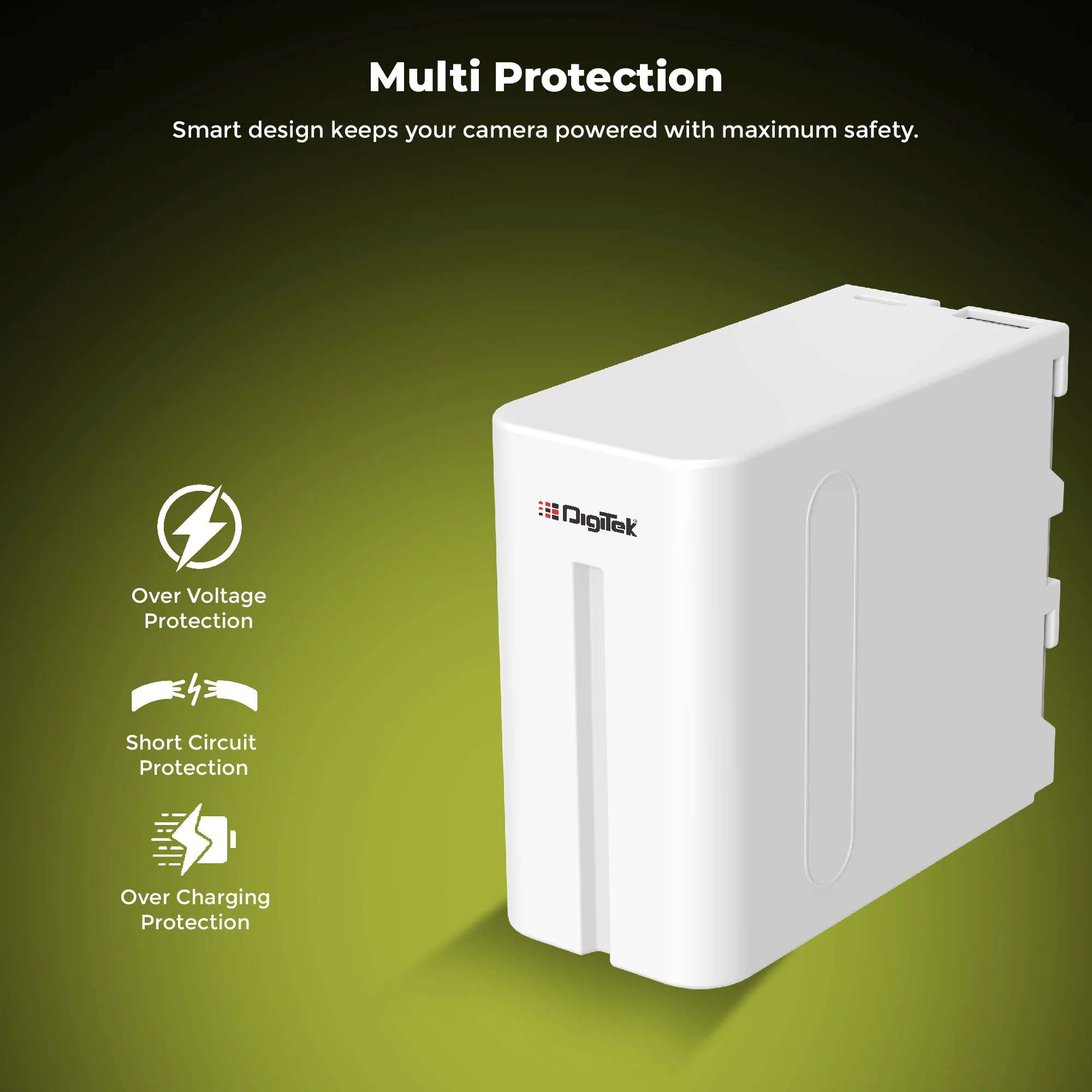 DIGITEK (NP-F980 C Platinum) 7.4v 16000mAh Platinum Extra Power Secondary Rechargeable Li-ion Camera Battery with 5V Type C Charging Port - Image 7