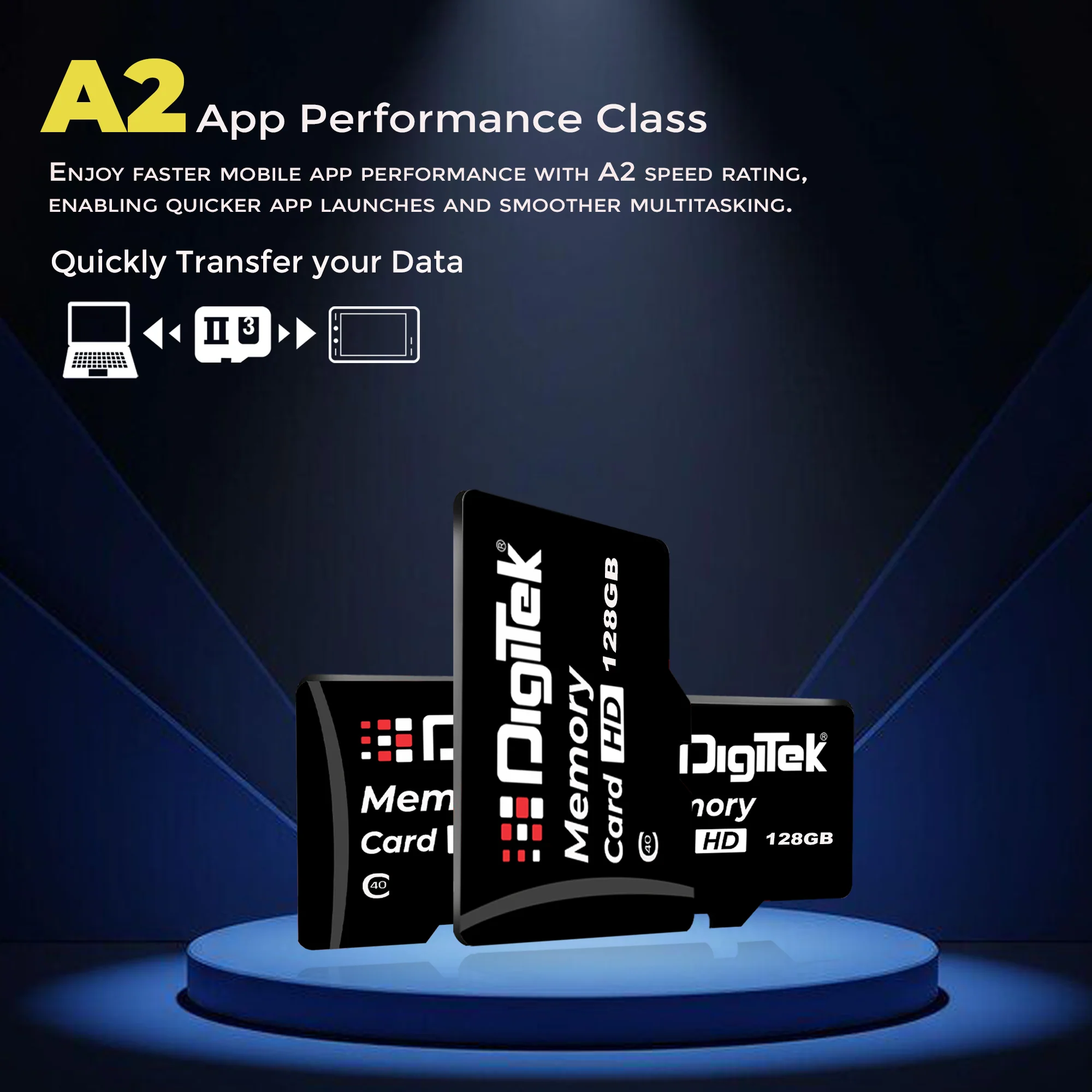 Digitek (DTF 128GB C40) High Speed 128GB Micro SDHC UHS III Memory Card – A2 Speed, 200MB/s, Waterproof & Shockproof, for 4K/8K Video, Drones, CCTV & Smartphones - Image 4