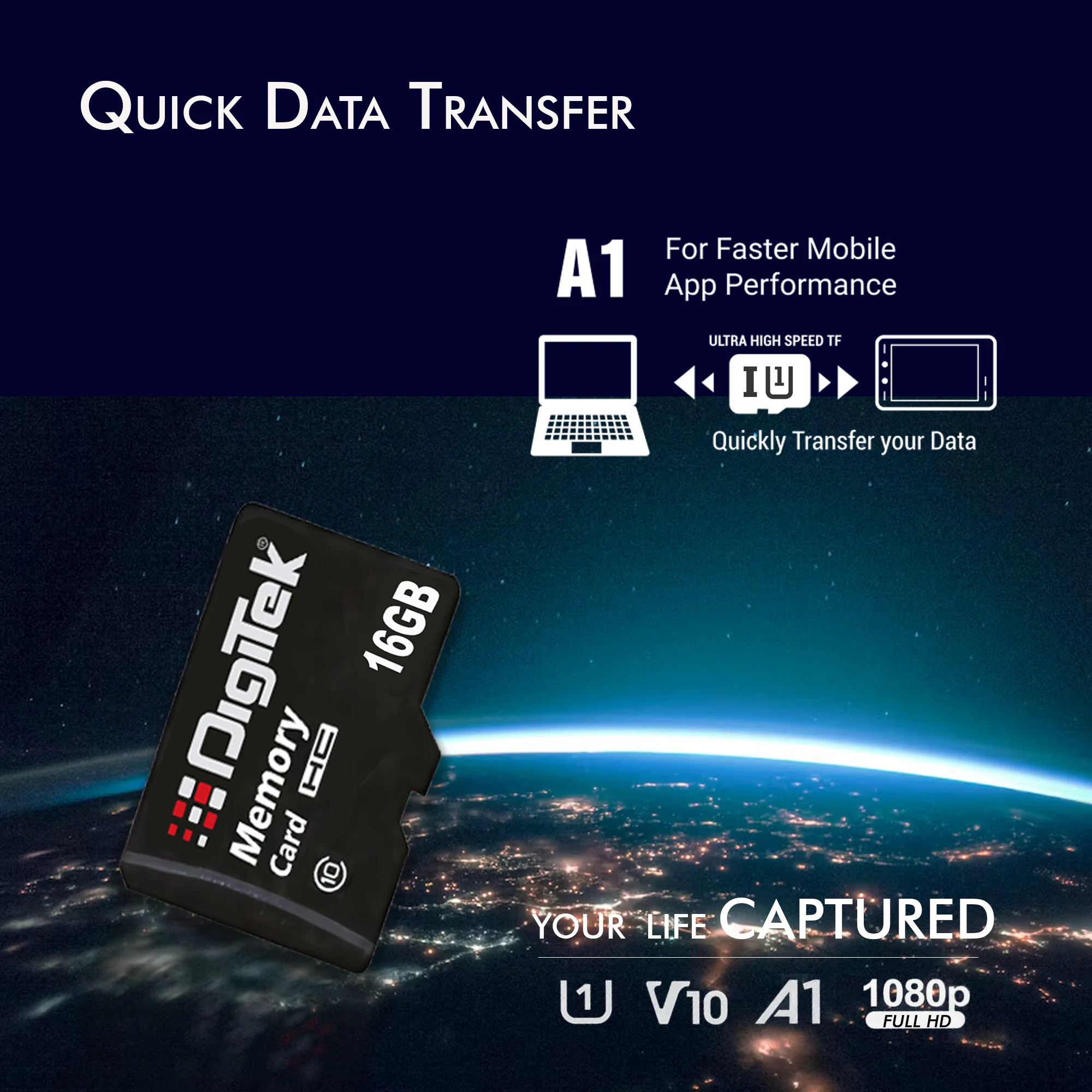Digitek (DTF 16GB C10) High Speed Micro SDHC 16GB UHS-I Memory Card – A1, Class 10, 100MB/s Speed, Waterproof, Shockproof, X-Ray Safe, Ideal for Smartphones, Cameras, CCTV & More - Image 3