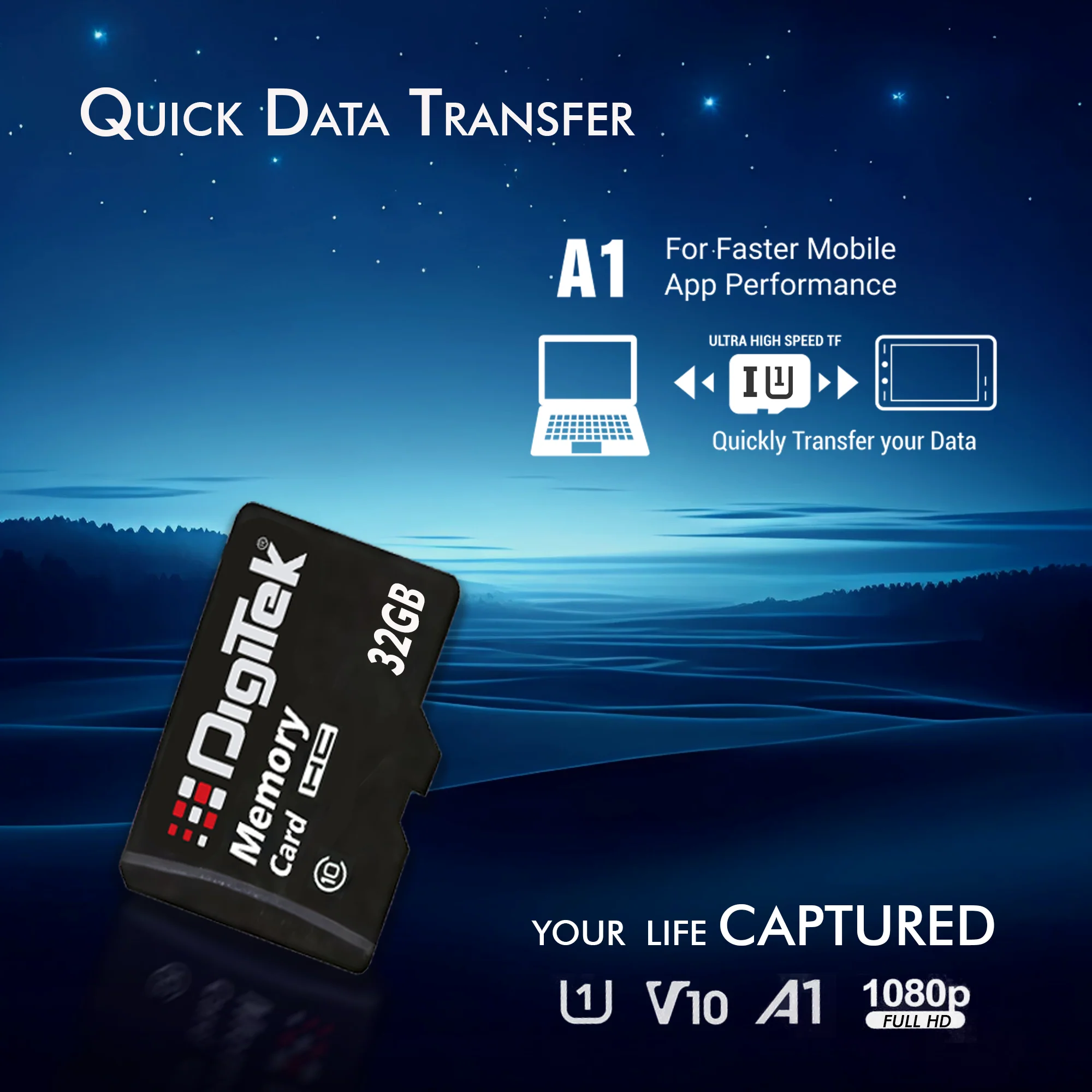 Digitek (DTF 32GB C10) Micro SDHC 32GB UHS-I Memory Card – A1, Class 10, 100MB/s Speed, Waterproof, Shockproof, X-Ray Safe, Ideal for Smartphones, Cameras, CCTV & More - Image 3