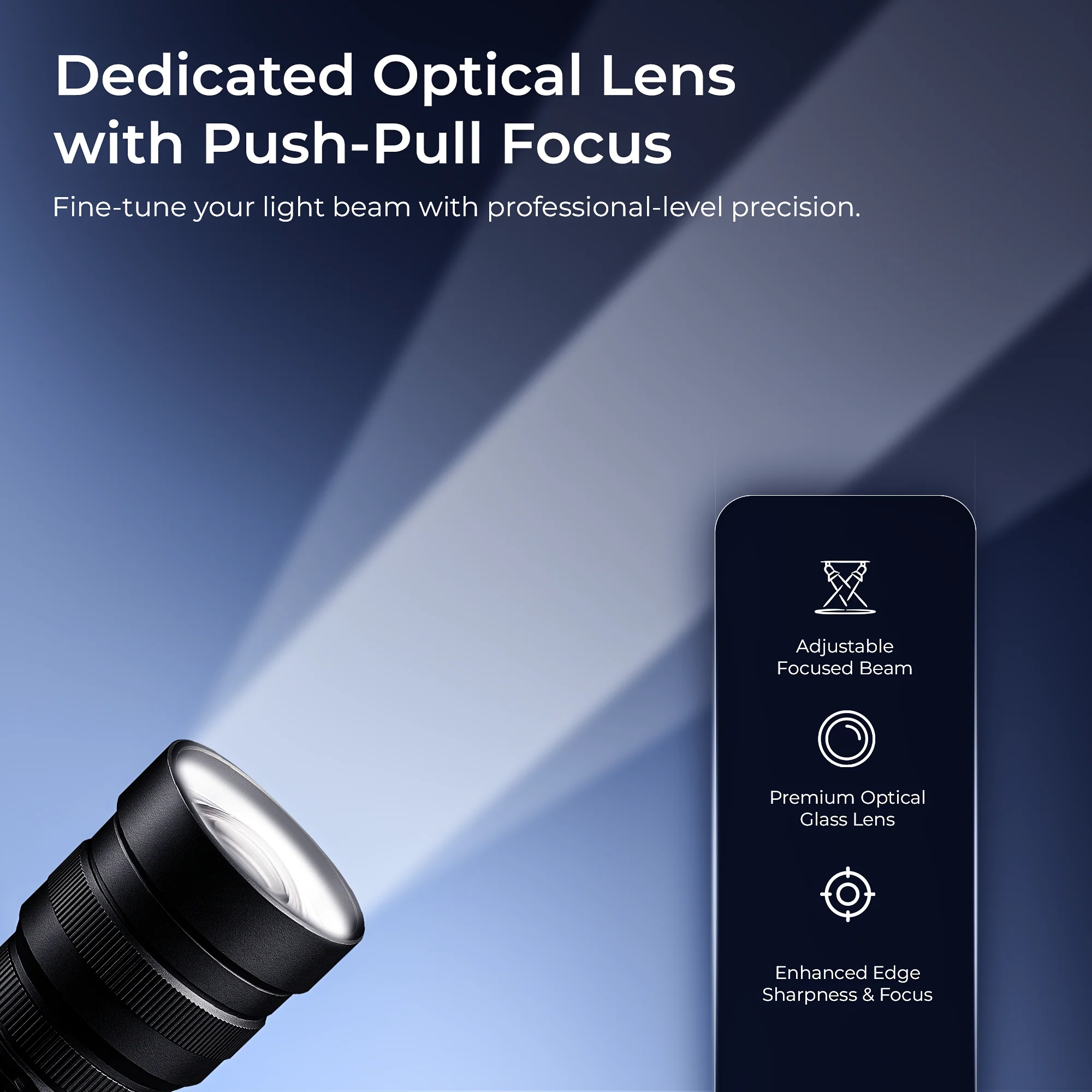 Digitek (DS 40 WTP PRO) Portable Torch Projector Snoot with Dedicated Professional Lens & Push Pull Adjustable Focused Beam, 20 Projection GOBOs - Image 4