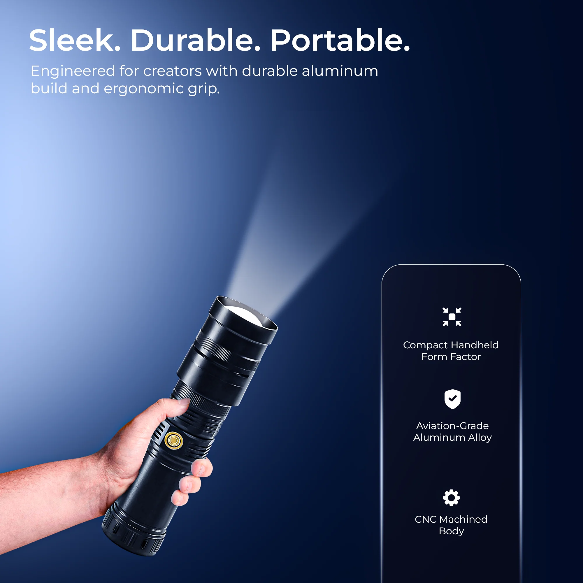 Digitek (DS 40 WTP PRO) Portable Torch Projector Snoot with Dedicated Professional Lens & Push Pull Adjustable Focused Beam, 20 Projection GOBOs - Image 6