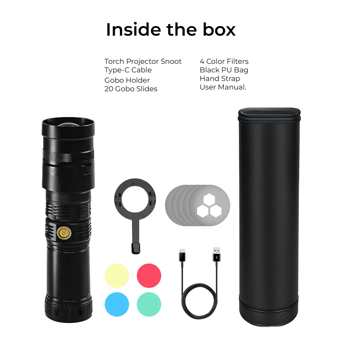 Digitek (DS 40 WTP PRO) Portable Torch Projector Snoot with Dedicated Professional Lens & Push Pull Adjustable Focused Beam, 20 Projection GOBOs - Image 9