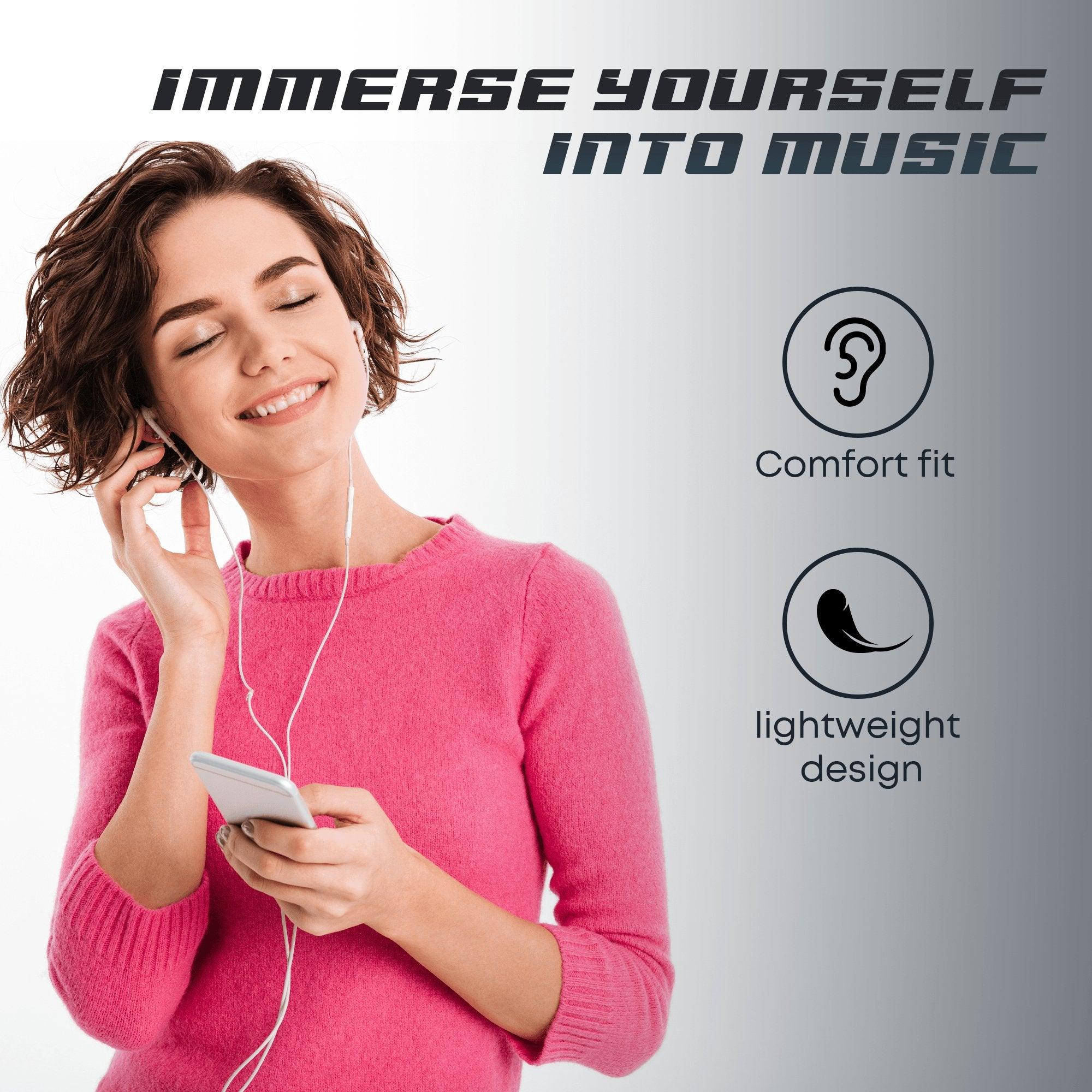 Digitek (DE 044) in-Ear Wired Stereo Earphone DE 044, Built-in Microphone, Tangle Resistant Cable(White) - Image 3