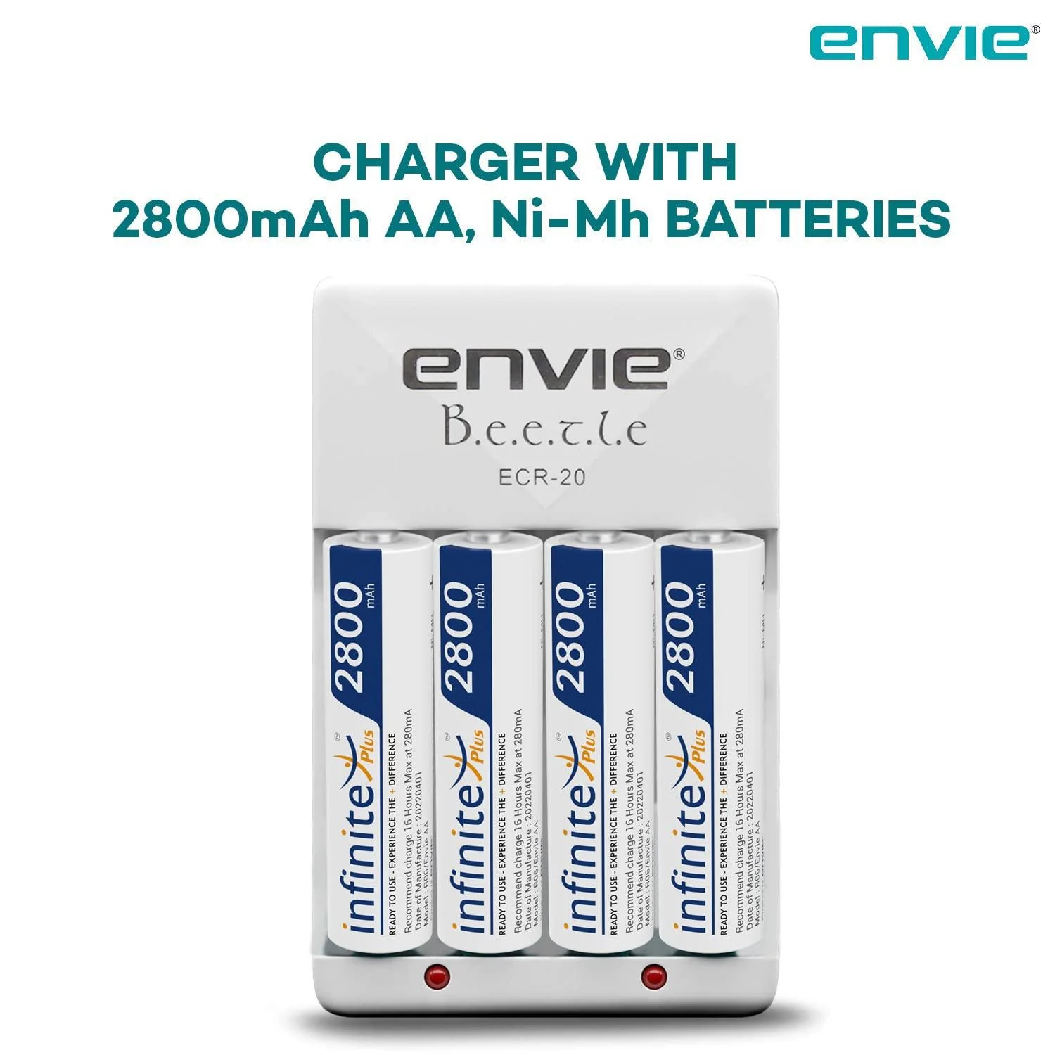 ENVIE (ECR20+AA2800 4PL) Charger for AA & AAA Rechargeable Batteries - Image 4