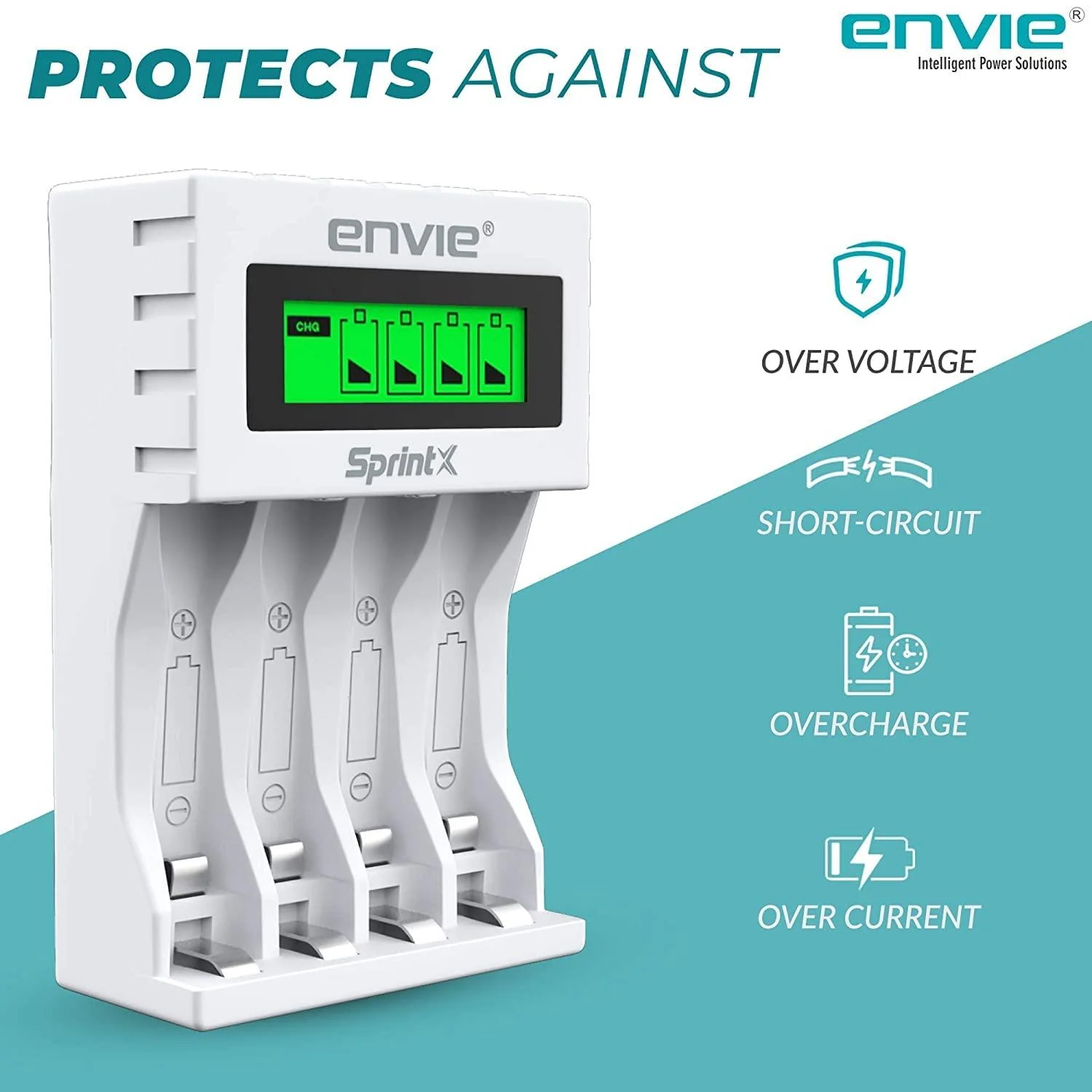 ENVIE (ECR11MC + 2800 4PL) SprintX Ultra Fast Rechargeable Batteries Charger for AA & AAA Ni-MH with 4xAA2800mah Rechargeable Batteries, with Over Charge Protection - Image 4