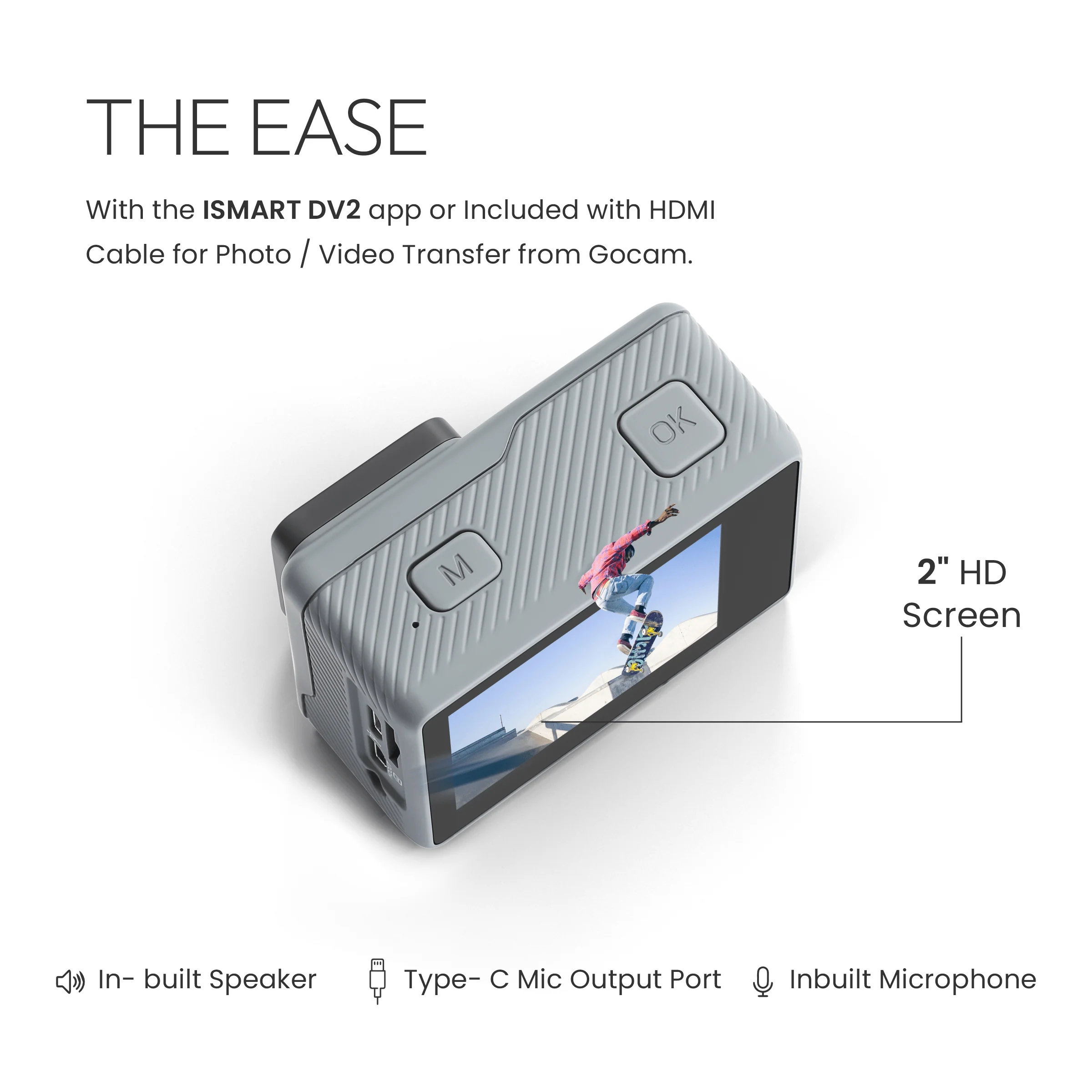 Digitek GoCAM (DAC-002) 5K 60fps 24MP WiFi Ultra HD Sports Action Camera with 2" HD Screen & External MIC Support 100 feet Waterproof (with Waterproof case) 2 x 1350mAh Battery - Image 7