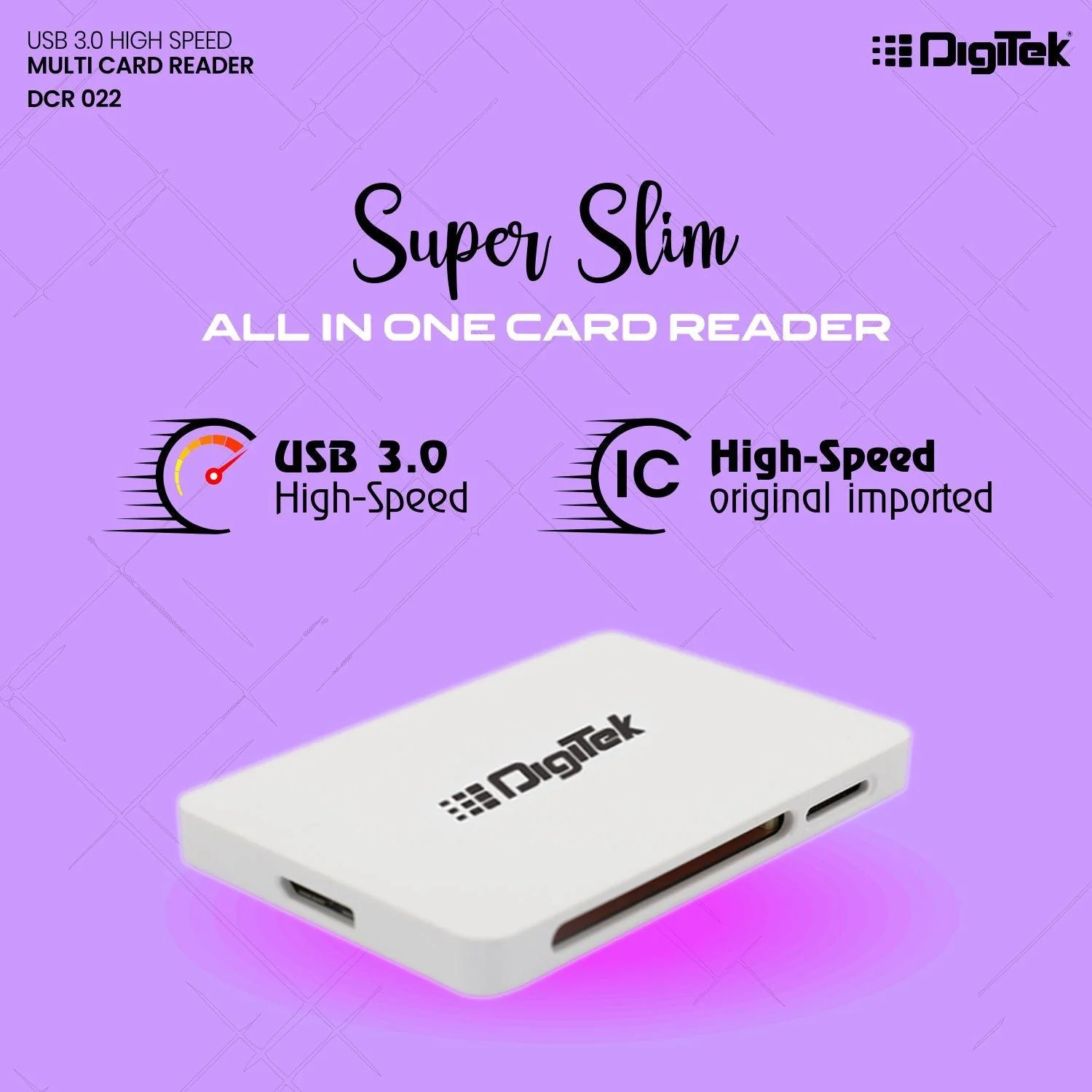 Digitek (DCR 022) USB 3.0 High Speed Card Reader | White - Image 3