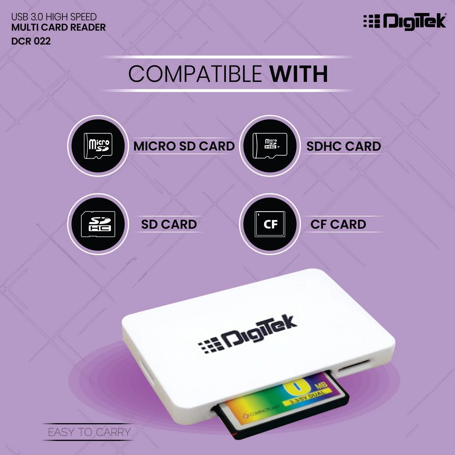 Digitek (DCR 022) USB 3.0 High Speed Card Reader | White - Image 5