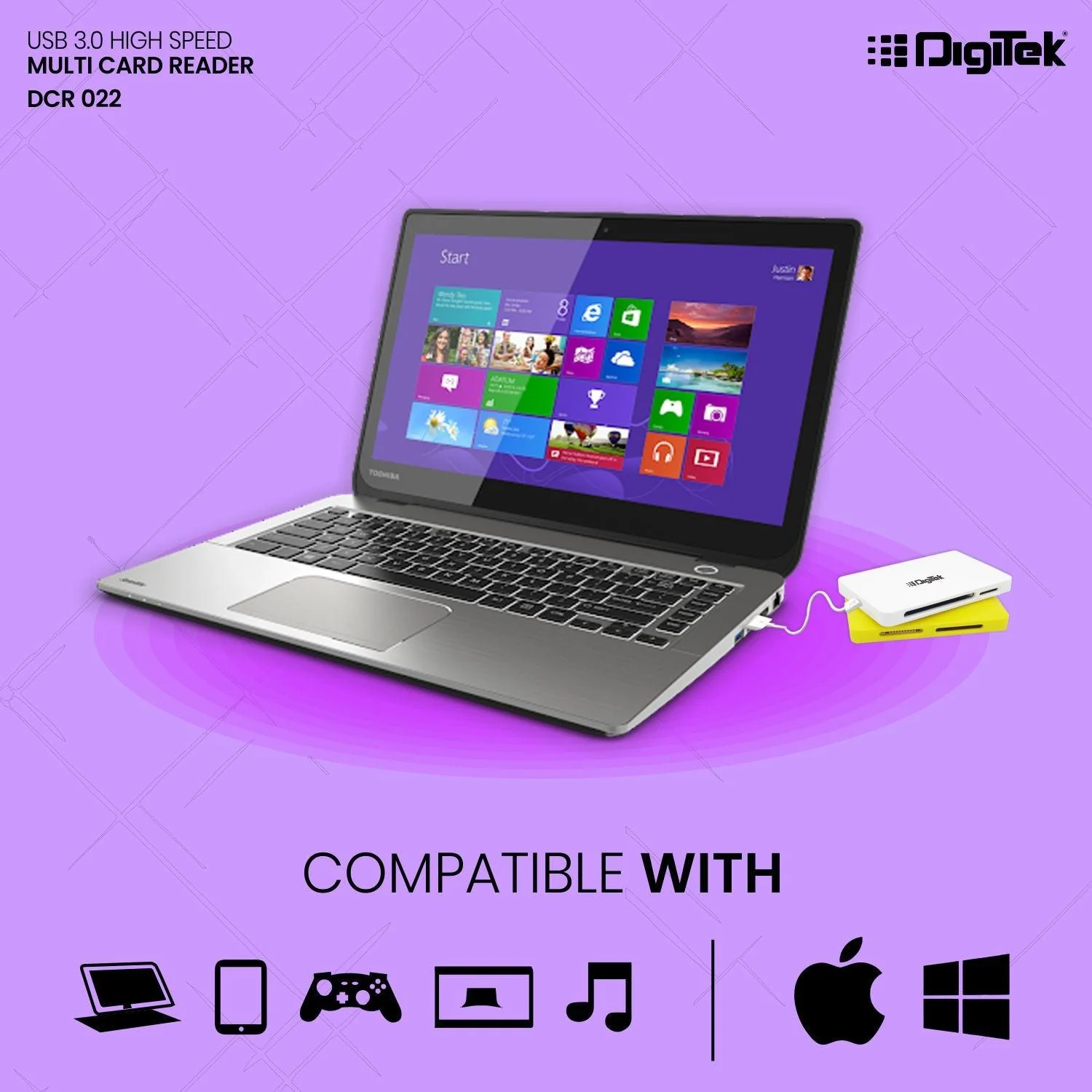 Digitek (DCR 022) USB 3.0 High Speed Card Reader | White - Image 6