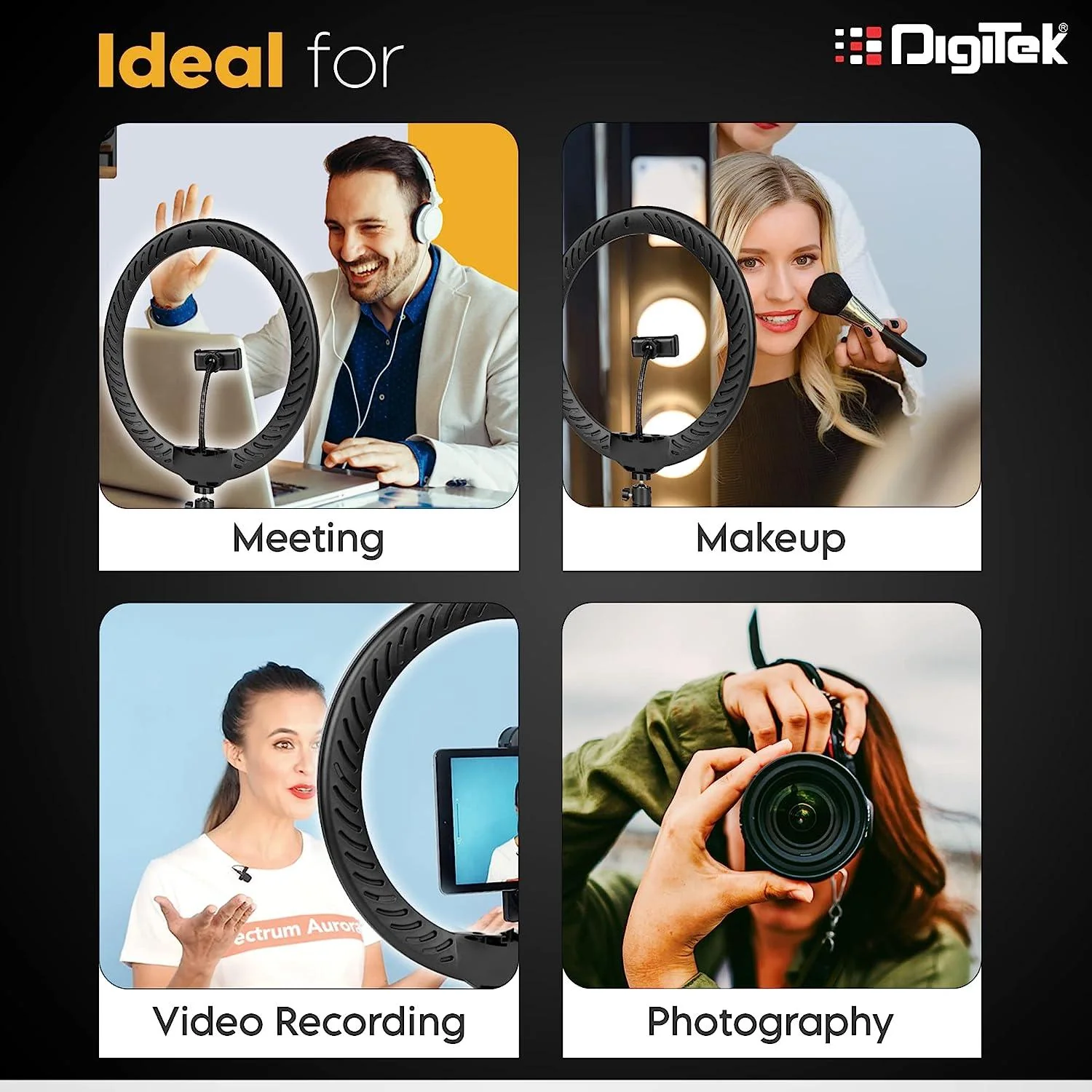 Digitek (DRL-15C RGB) LED RGB Ring Light with Stand for YouTube, Photo-Shoot, Video Shoot, Live Stream, Makeup & More, Compatible with iPhone/Android Phones & Camera - Image 5