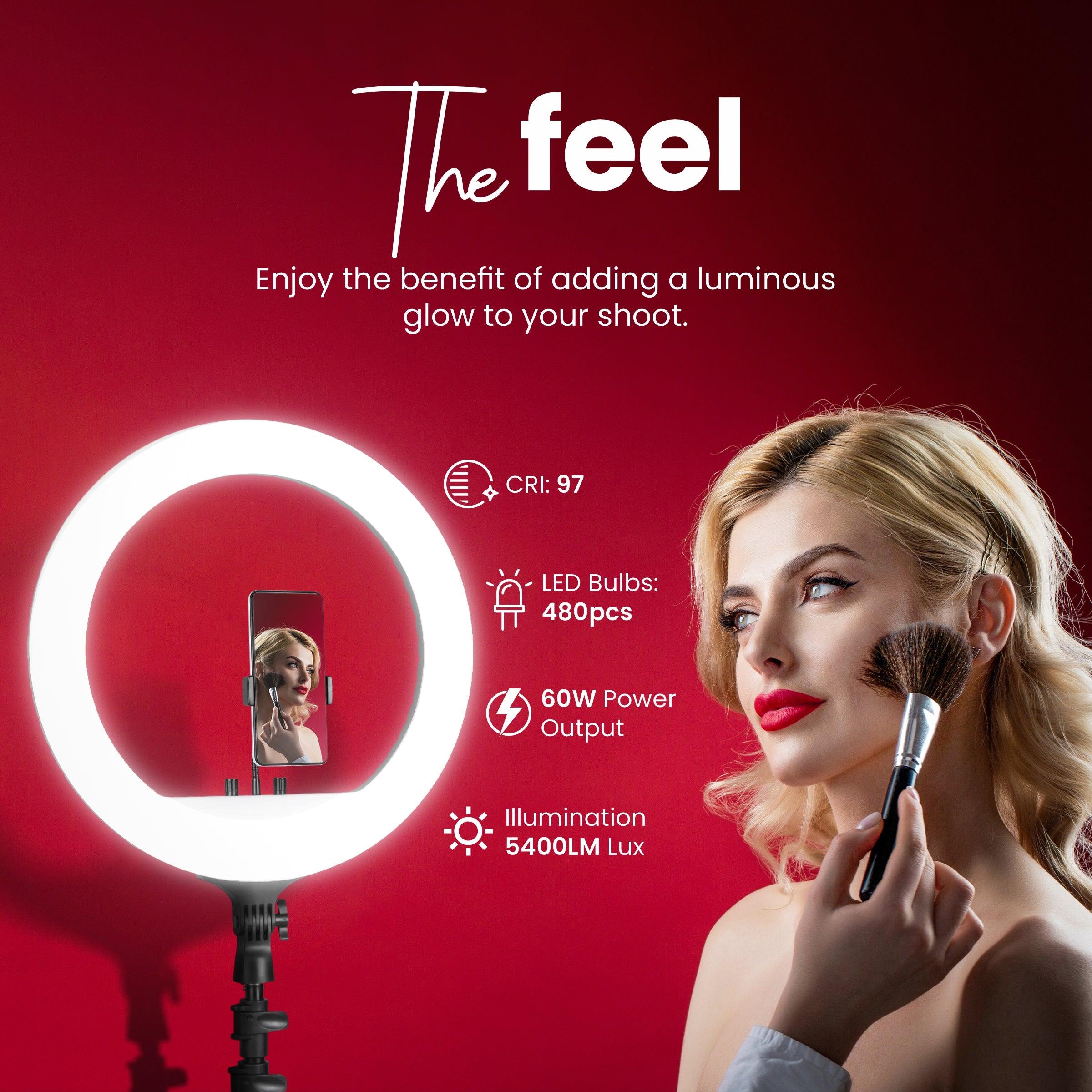 Digitek (DRL-18RT) Profesional (46cm) LED Ring Light with Remote Control, Runs on AC Power with No Shadow apertures, Ideal use for Makeup Artist, Video Shoot, Fashion Photography & Many More - Image 5