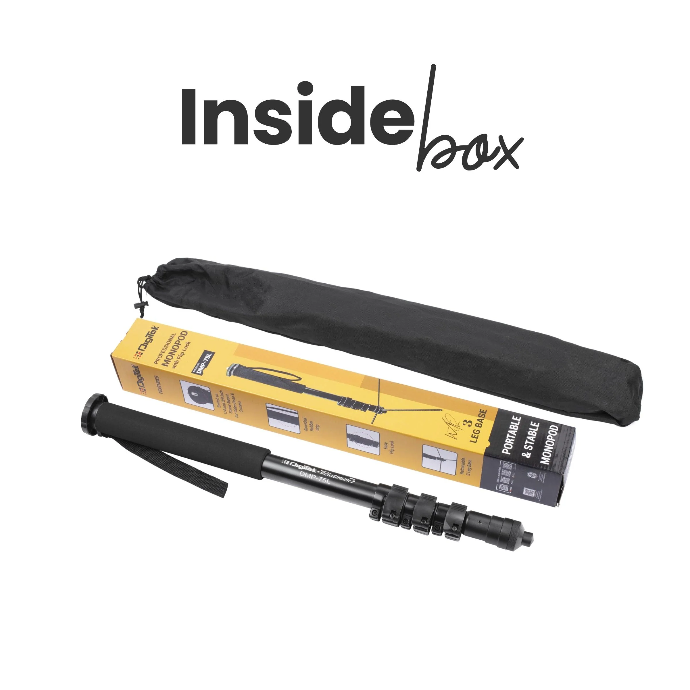 Digitek (DMP 75L) Lightweight Aluminum Telescopic Camera Monopod with Tripod Base for DSLR Video Cameras Maximum Operating Height: 1700MM. Maximum Load Upto: 8 kgs - Image 3