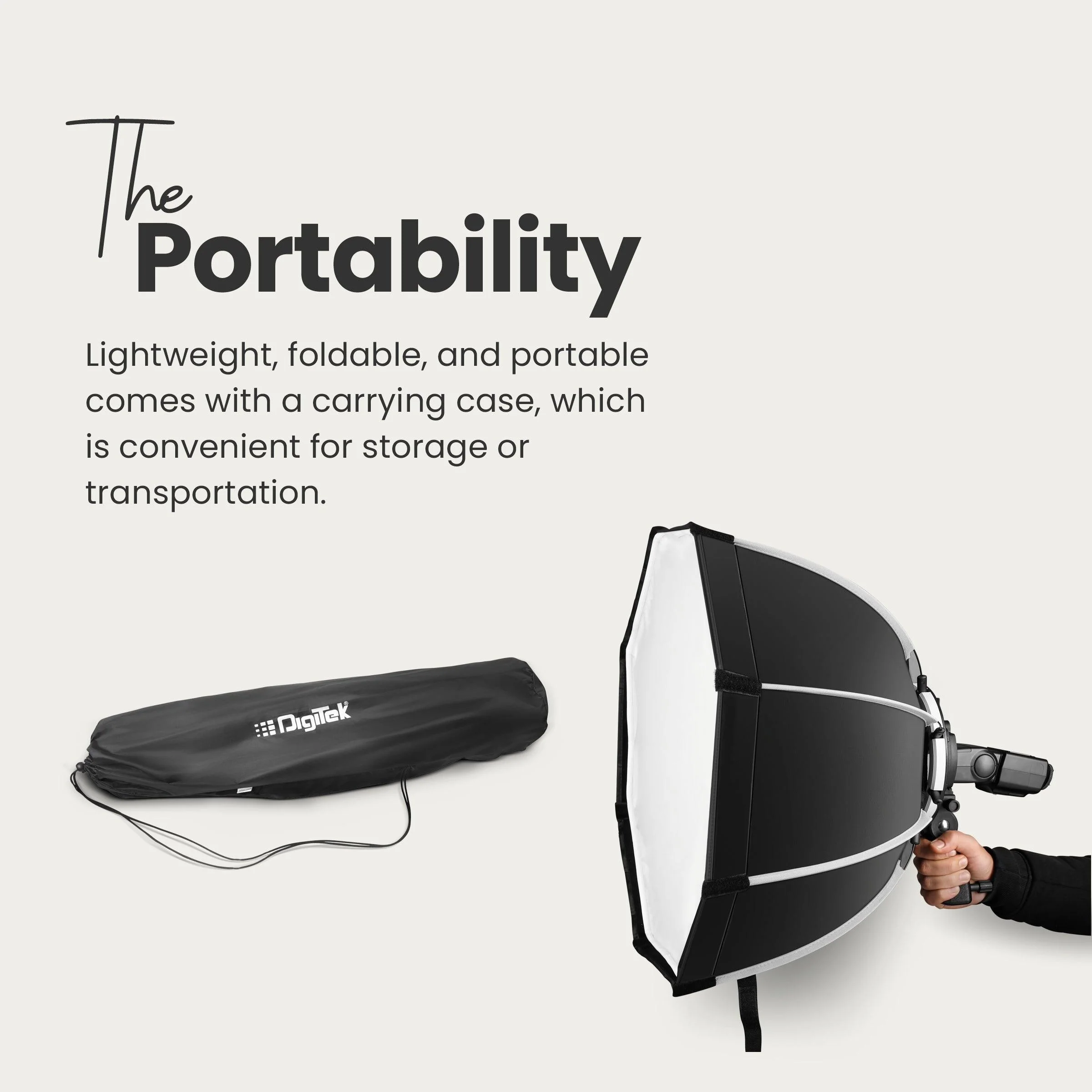 Digitek (DSBH-055) Lightweight & Portable Soft Box Comes with S2 Type Bracket & 2 Diffuser Sheets | Carrying Case | Compatible with All Flash Speedlights - Image 6