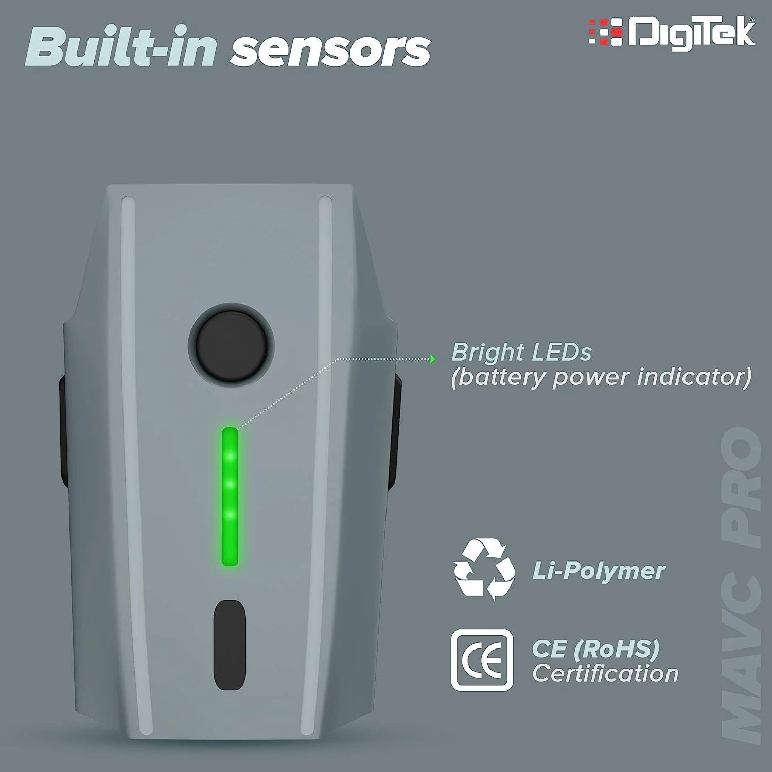 Digitek (Mavic Pro) Lithium Polymer Rechargeable Battery Pack for Mavic Pro Drones with Built-in sensors LED Indicators | Compatible with Mavic pro Series. Mavic Pro - Image 3