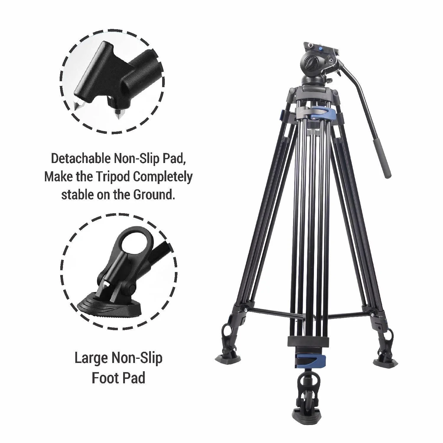 Digitek (DPTR-7060VD) Platinum Heavy Duty Video Tripod Maximum Operating Height: 1849 mm, Max Load Upto: 15 kgs - Image 3